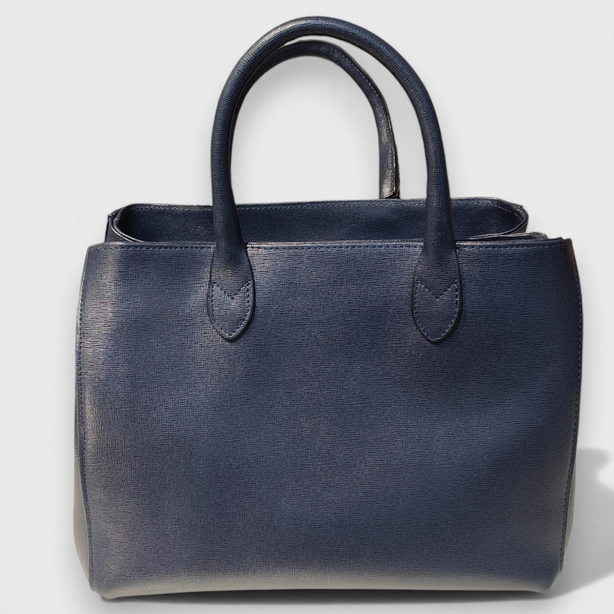 Pelletteria Pelle Nuda Milano, Artigianato italiano, vera pelle, negozio borse donna, 3 zip blu