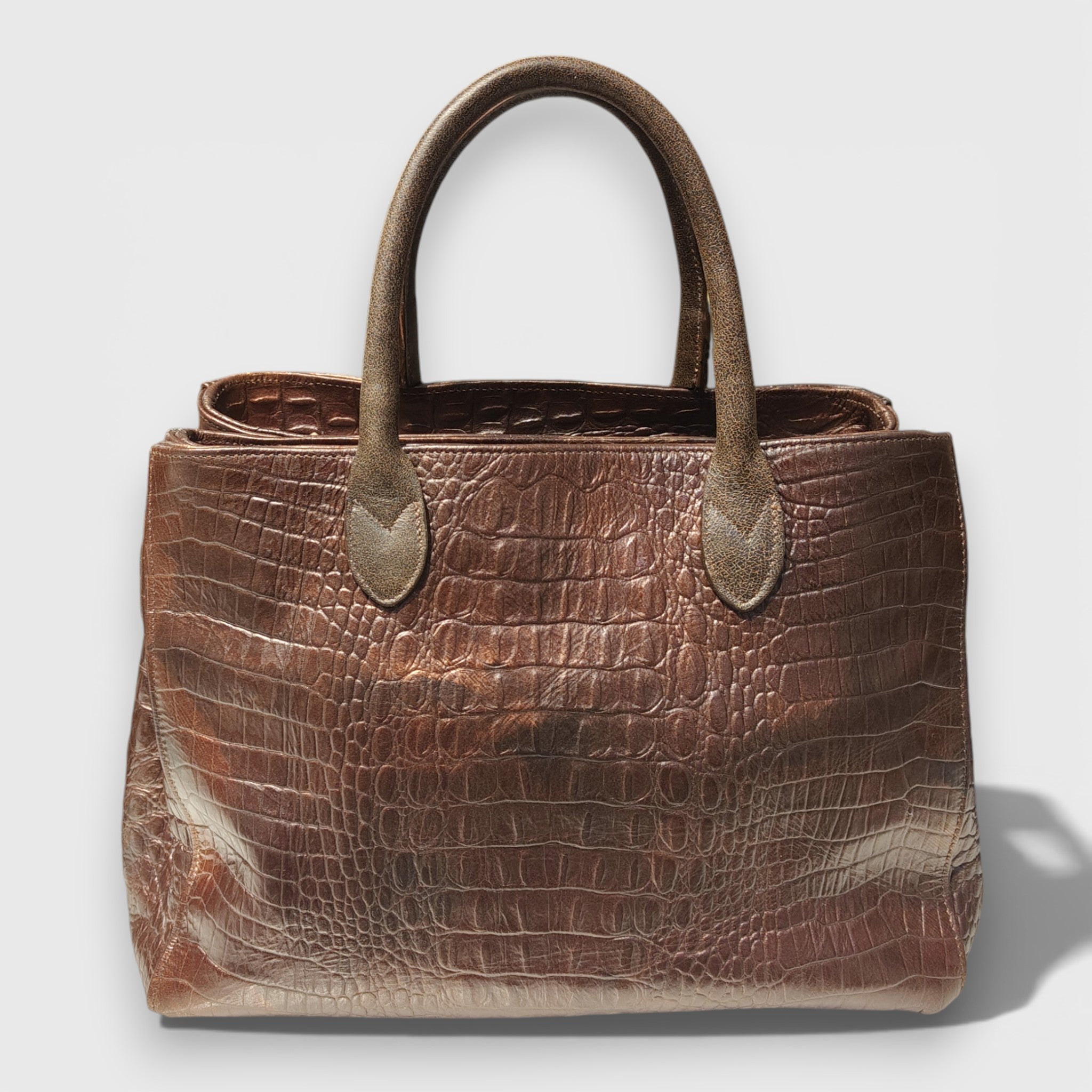 Pelletteria Pelle Nuda Milano, Artigianato Italiano, Vera pelle, Negozio borse donna, 3 zip marrone cocco