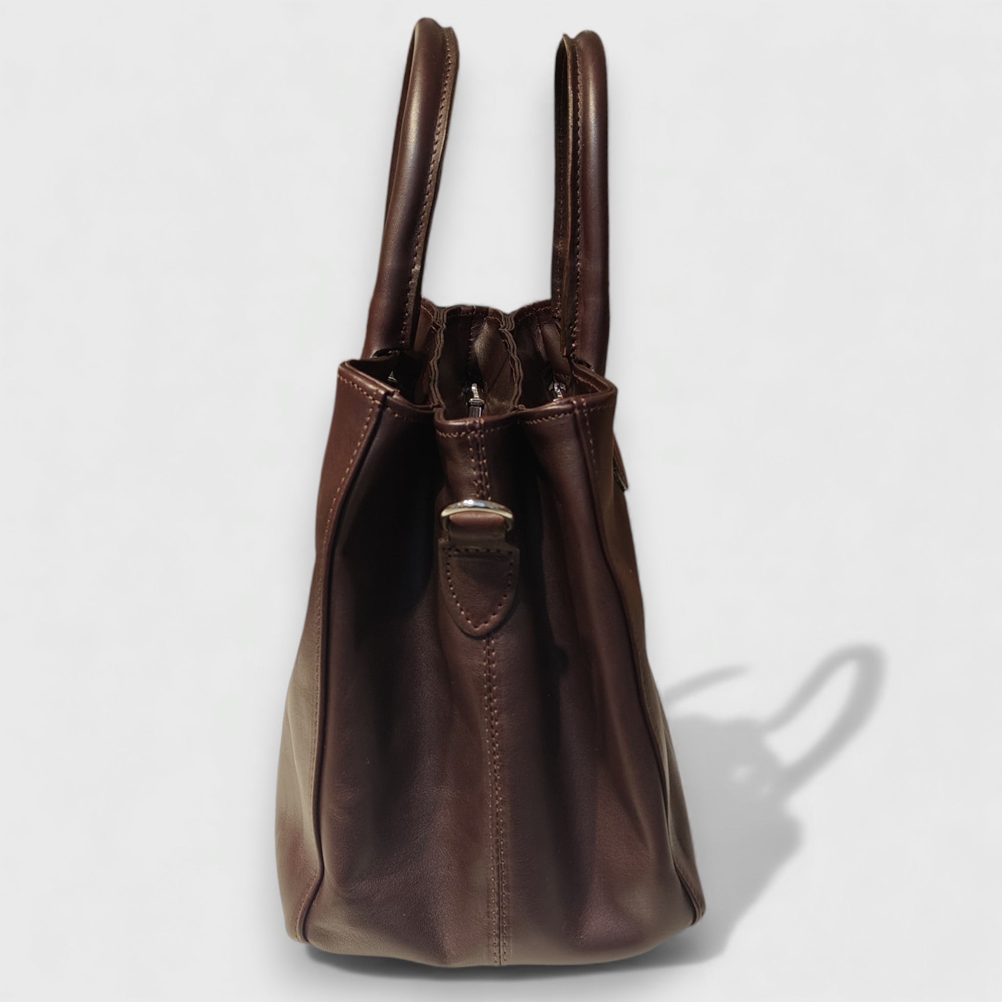 Pelletteria Pelle Nuda Milano, Artigianato italiano, Vera pelle, Negozio borse donna, 3 zip vinaccia
