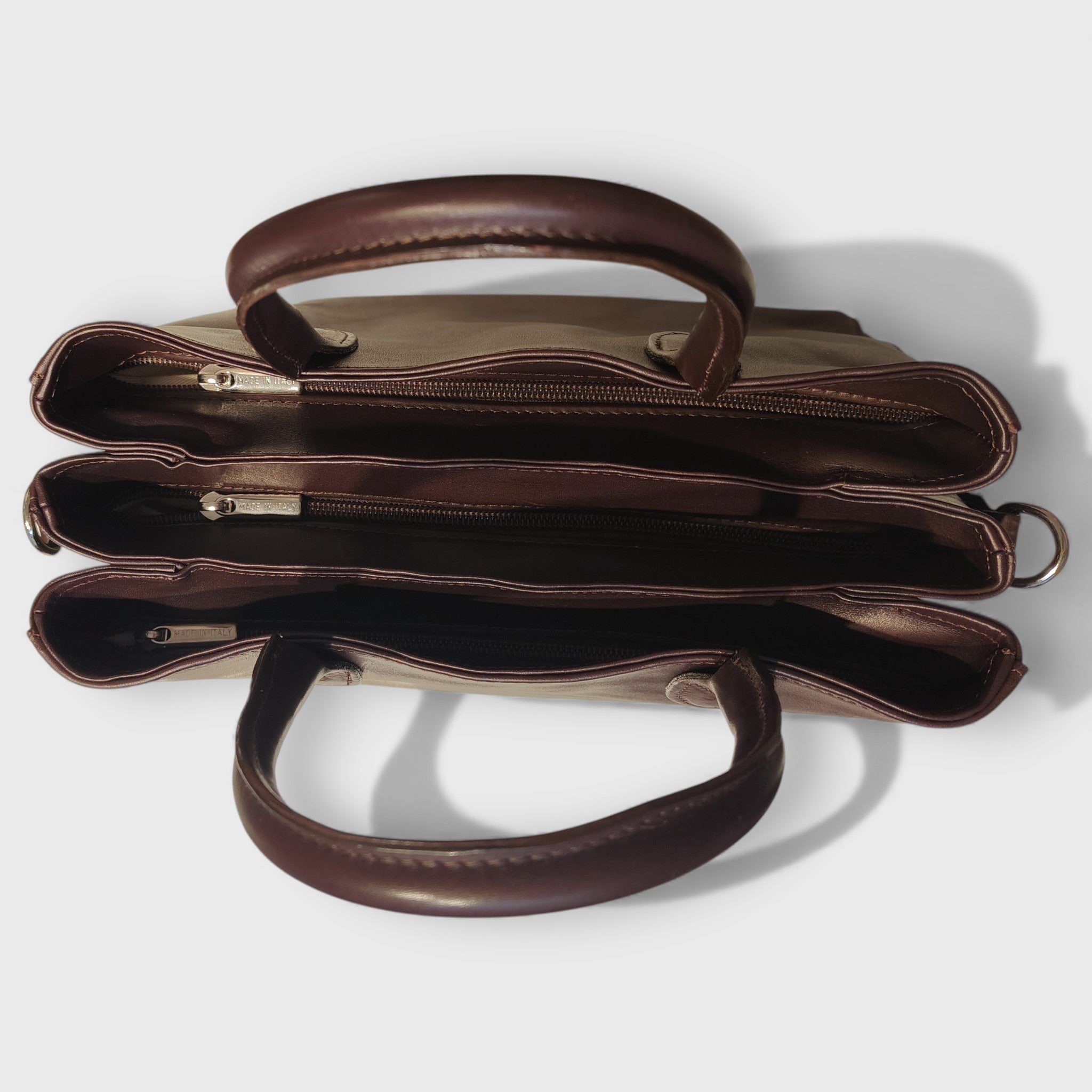 Pelletteria Pelle Nuda Milano, Artigianato italiano, Vera pelle, Negozio borse donna, 3 zip vinaccia