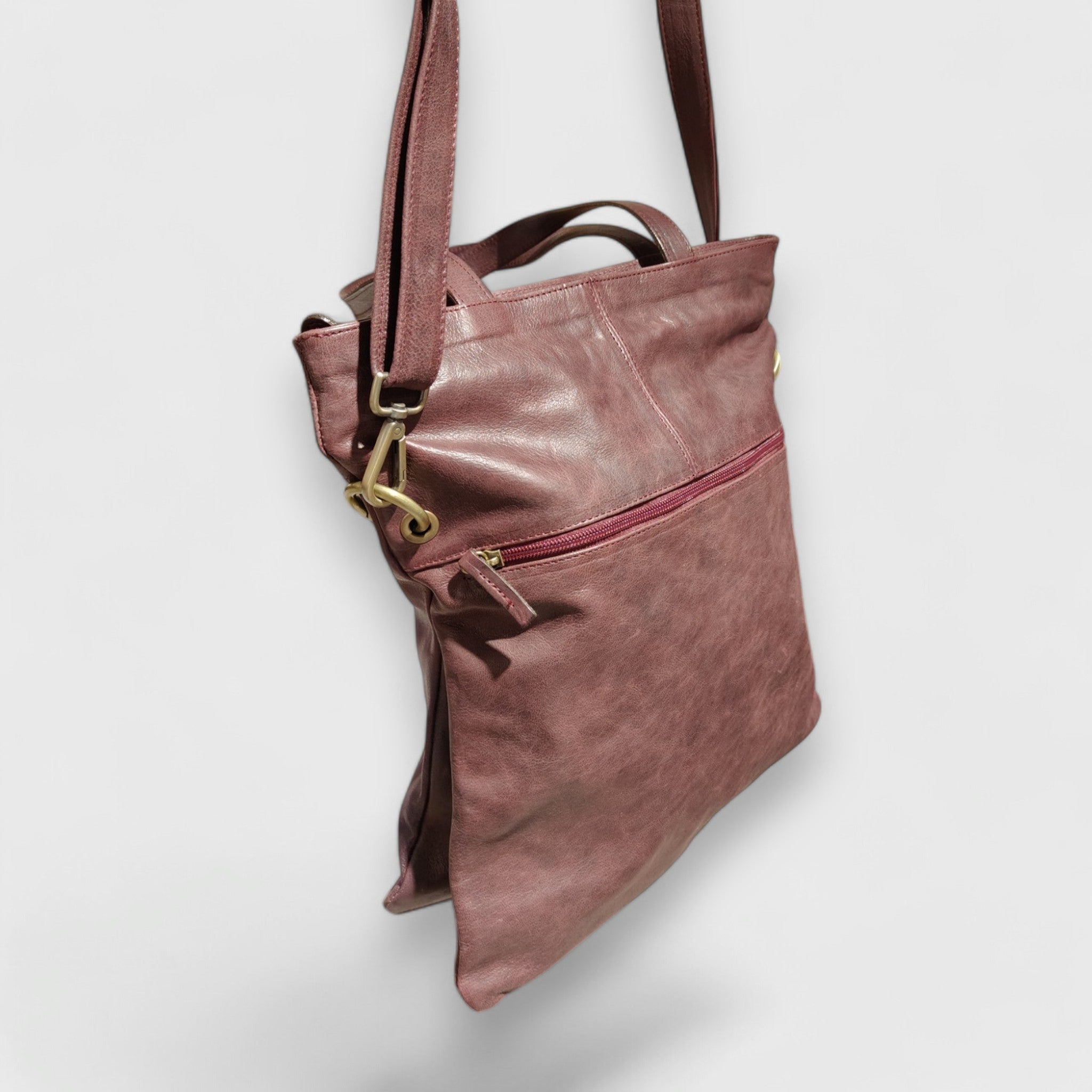 Pelletteria Pelle Nuda Milano, Artigianato Italiano, Vera pelle, Borsa donna, Alice bordeaux