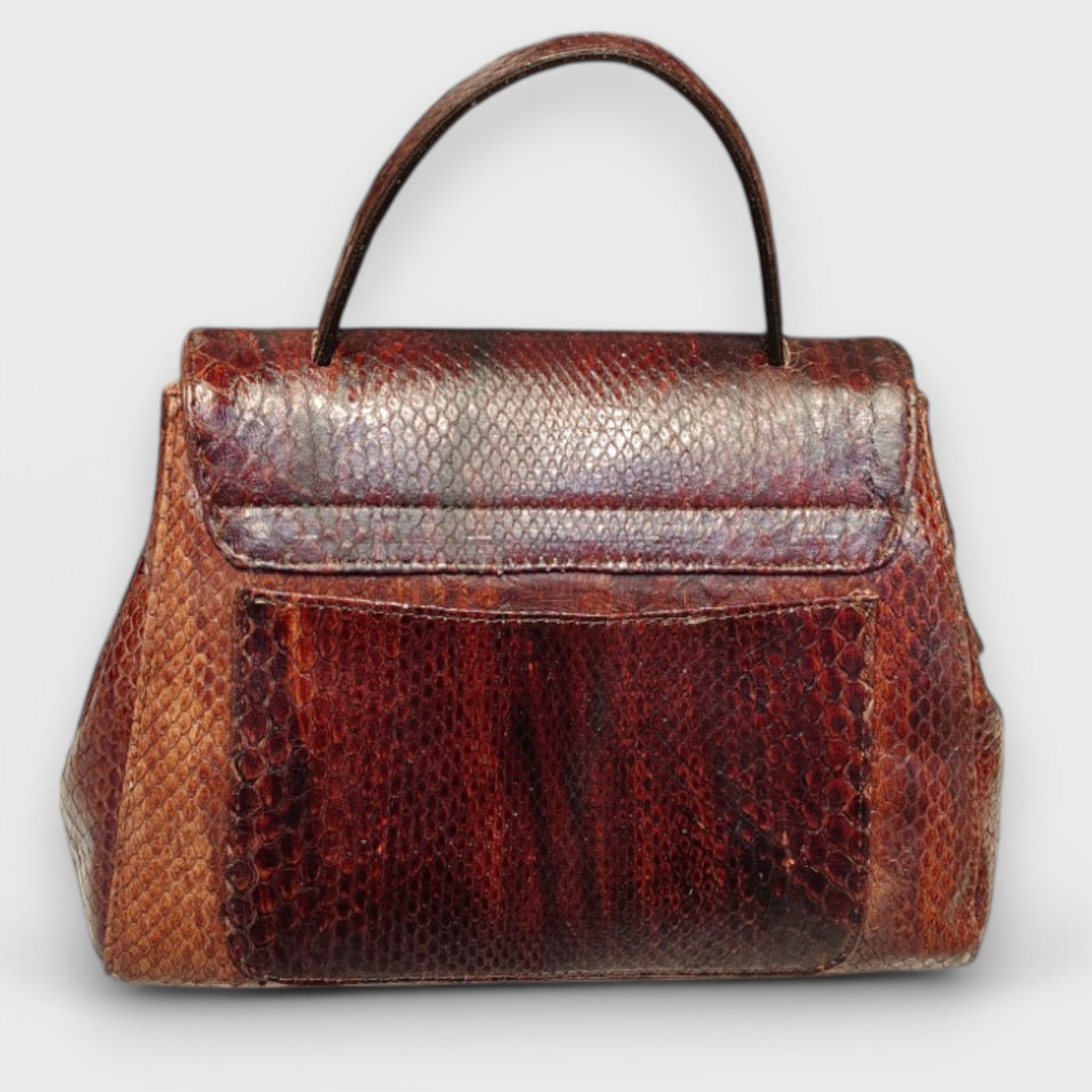 Pelletteria Pelle Nuda Milano, artigianato italiano, vera pelle, negozio borse donna, Amor pitone marrone