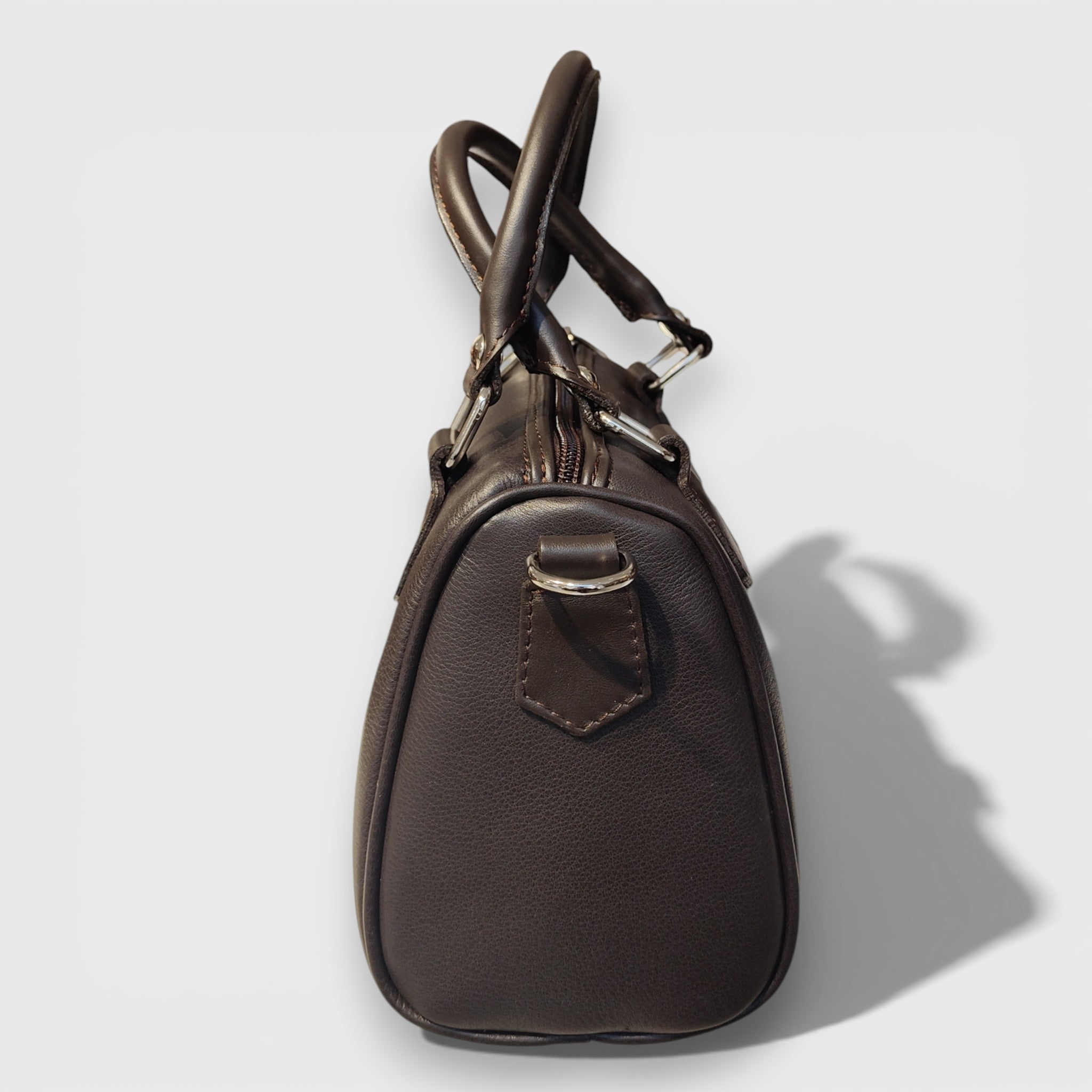 Pelletteria Pelle Nuda Milano, Artigianato Italiano, Vera pelle, Negozio borse donna, Bauletto Mini marrone