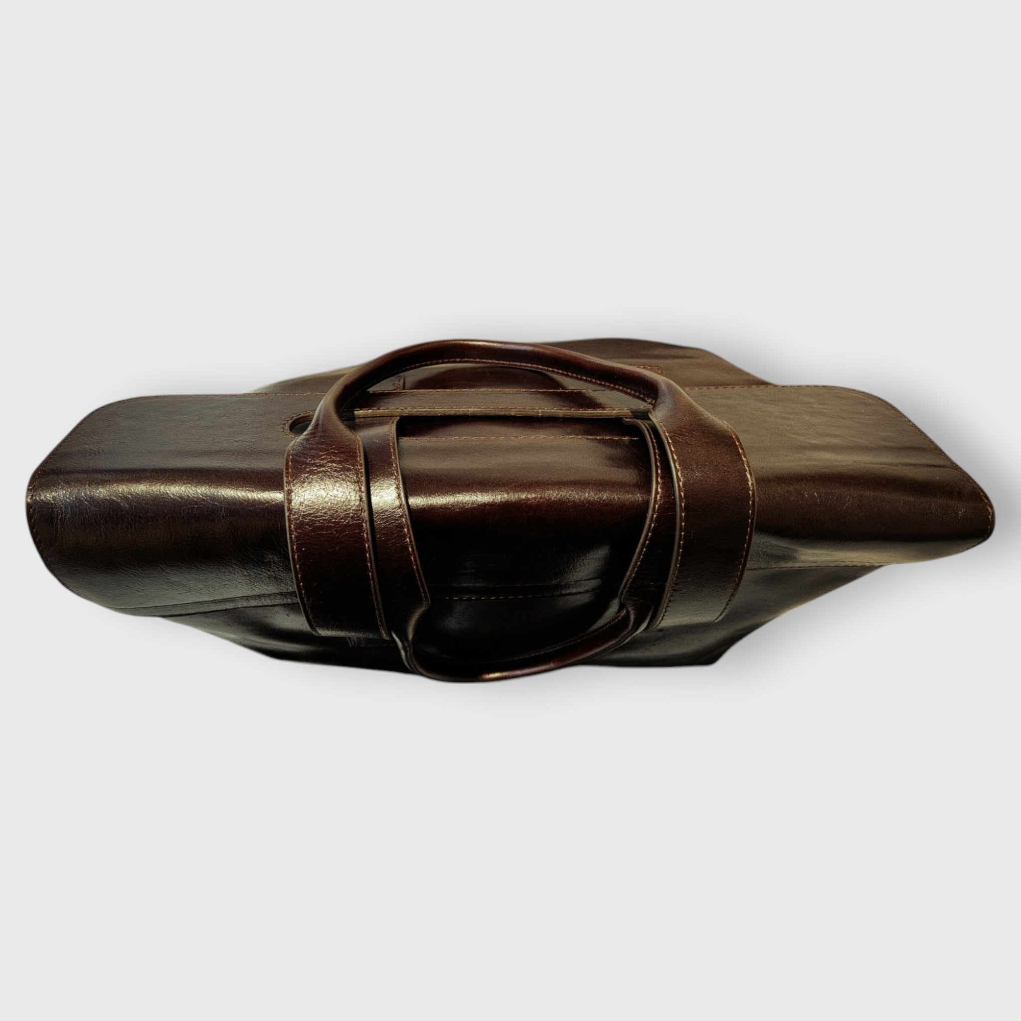 Pelletteria Pelle Nuda Milano, Artigianato Italiano, vera pelle, borsa donna, Chiara grande marrone