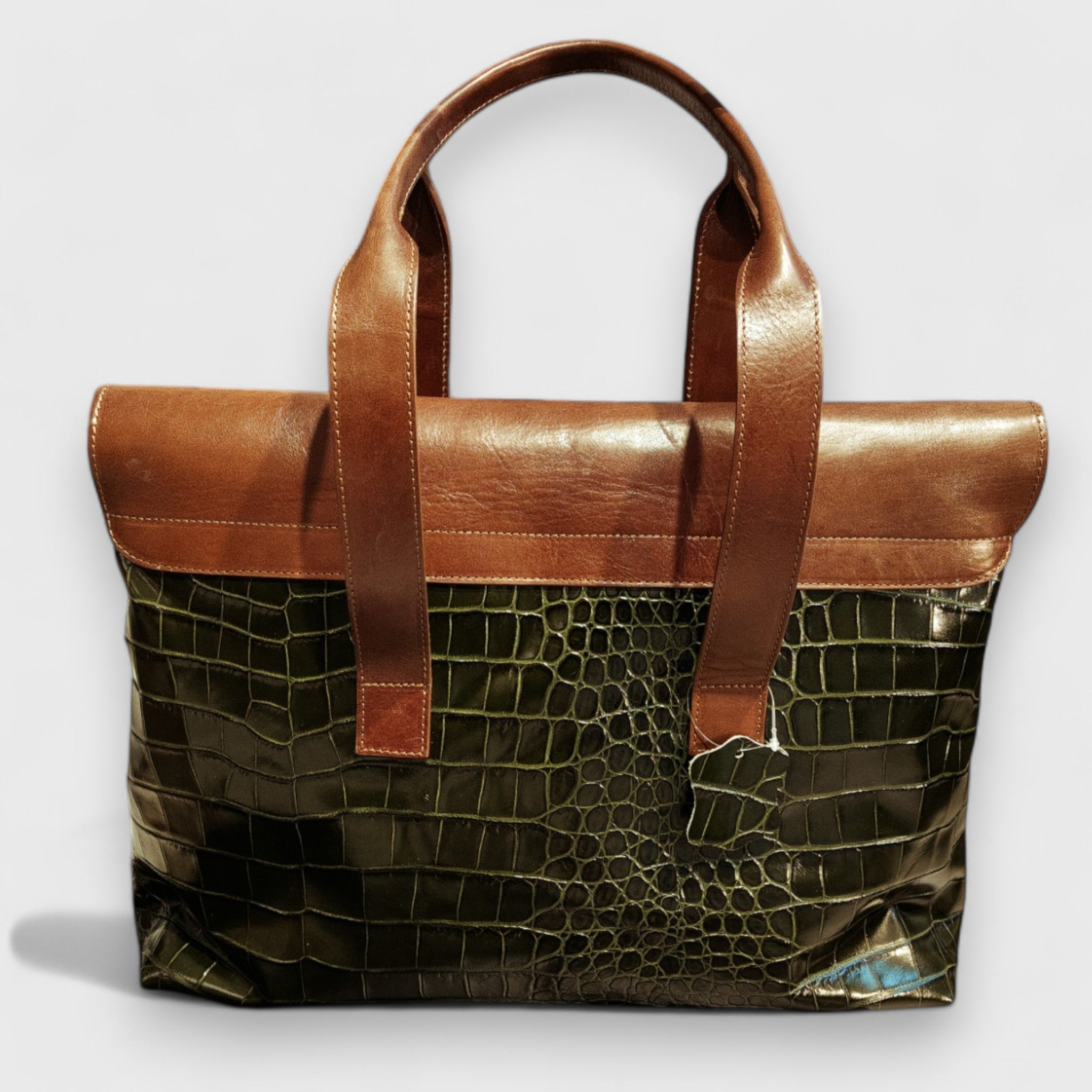 Pelletteria Pelle Nuda Milano, Artigianato Italiano, vera pelle, Borsa donna, Chiara grande verde