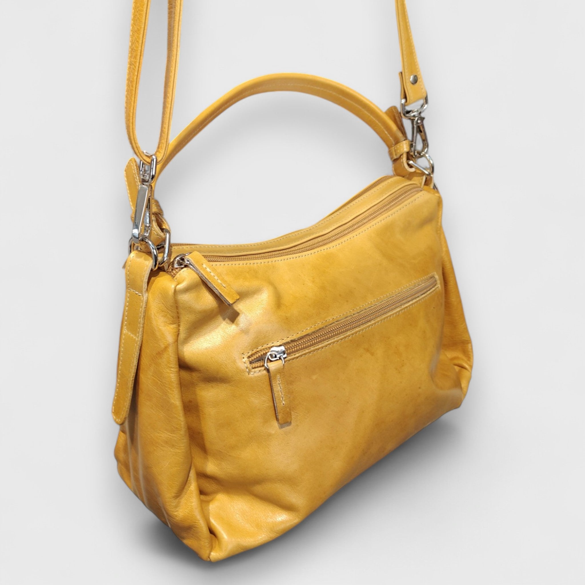 Pelletteria Pelle Nuda Milano, Artigianato Italiano, Vera Pelle, Negozio borse donna, Diana giallo