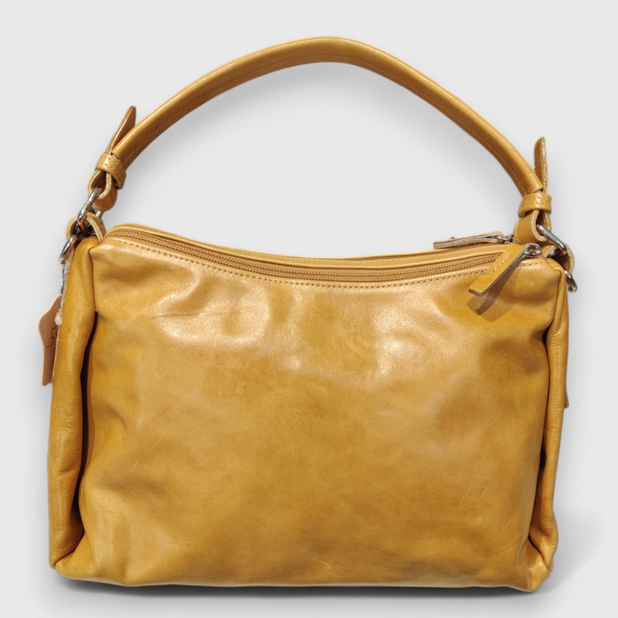 Pelletteria Pelle Nuda Milano, Artigianato Italiano, Vera Pelle, Negozio borse donna, Diana giallo