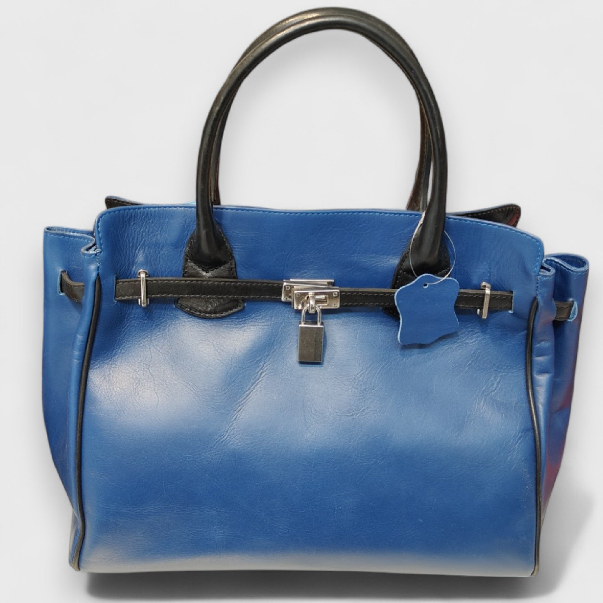 FRANCESCA in vera pelle blu navy