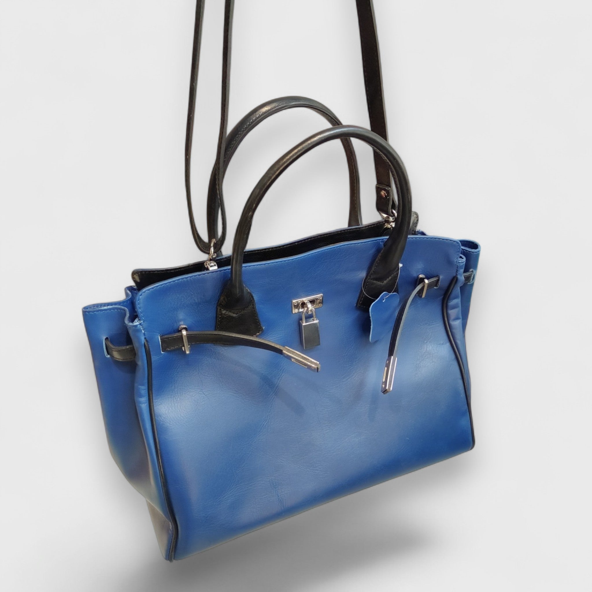 FRANCESCA in vera pelle blu navy