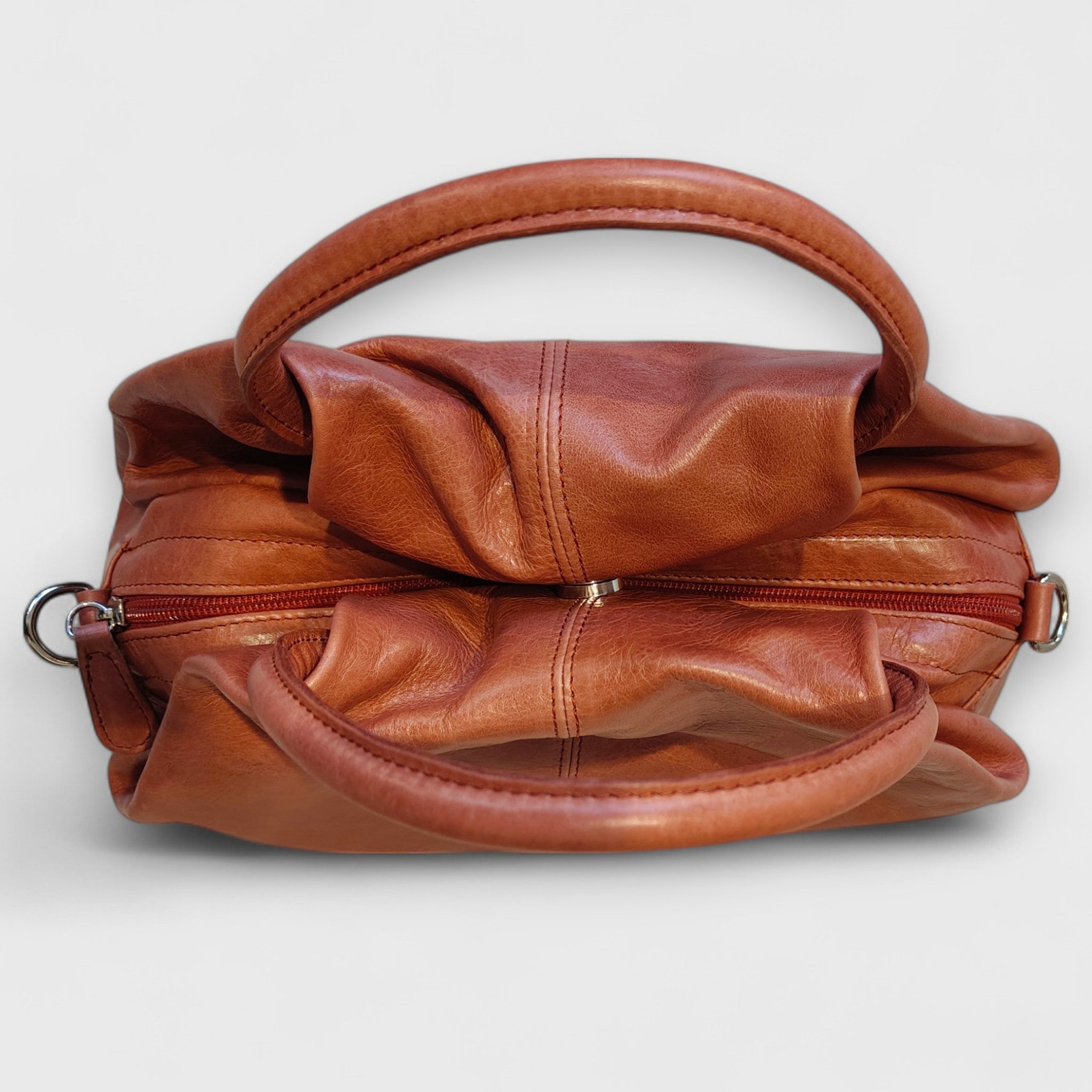 Pelletteria Pelle Nuda Milano, Artigianato Italiano, Vera pelle, Negozio borse donna, Frida marrone rosato
