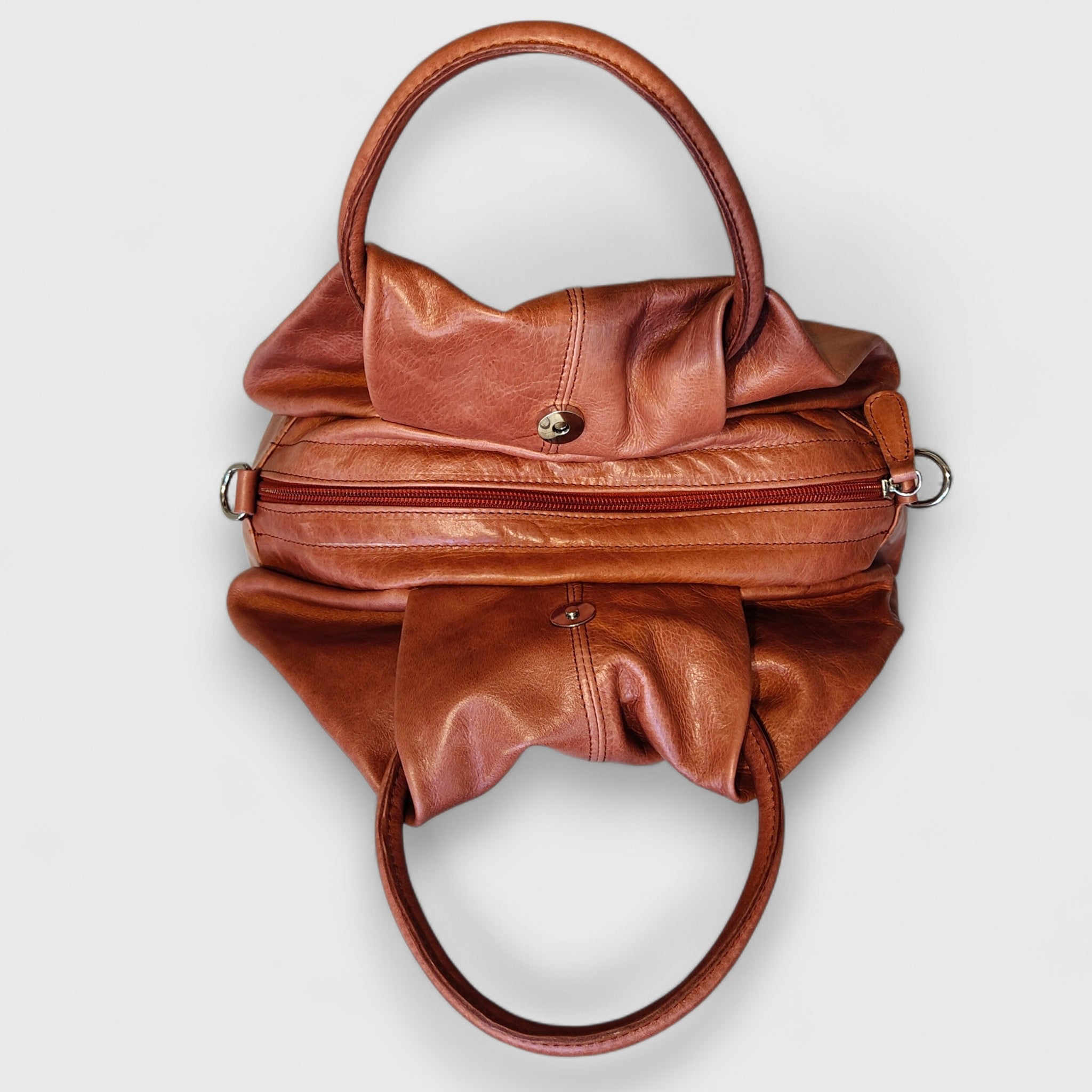 Pelletteria Pelle Nuda Milano, Artigianato Italiano, Vera pelle, Negozio borse donna, Frida marrone rosato