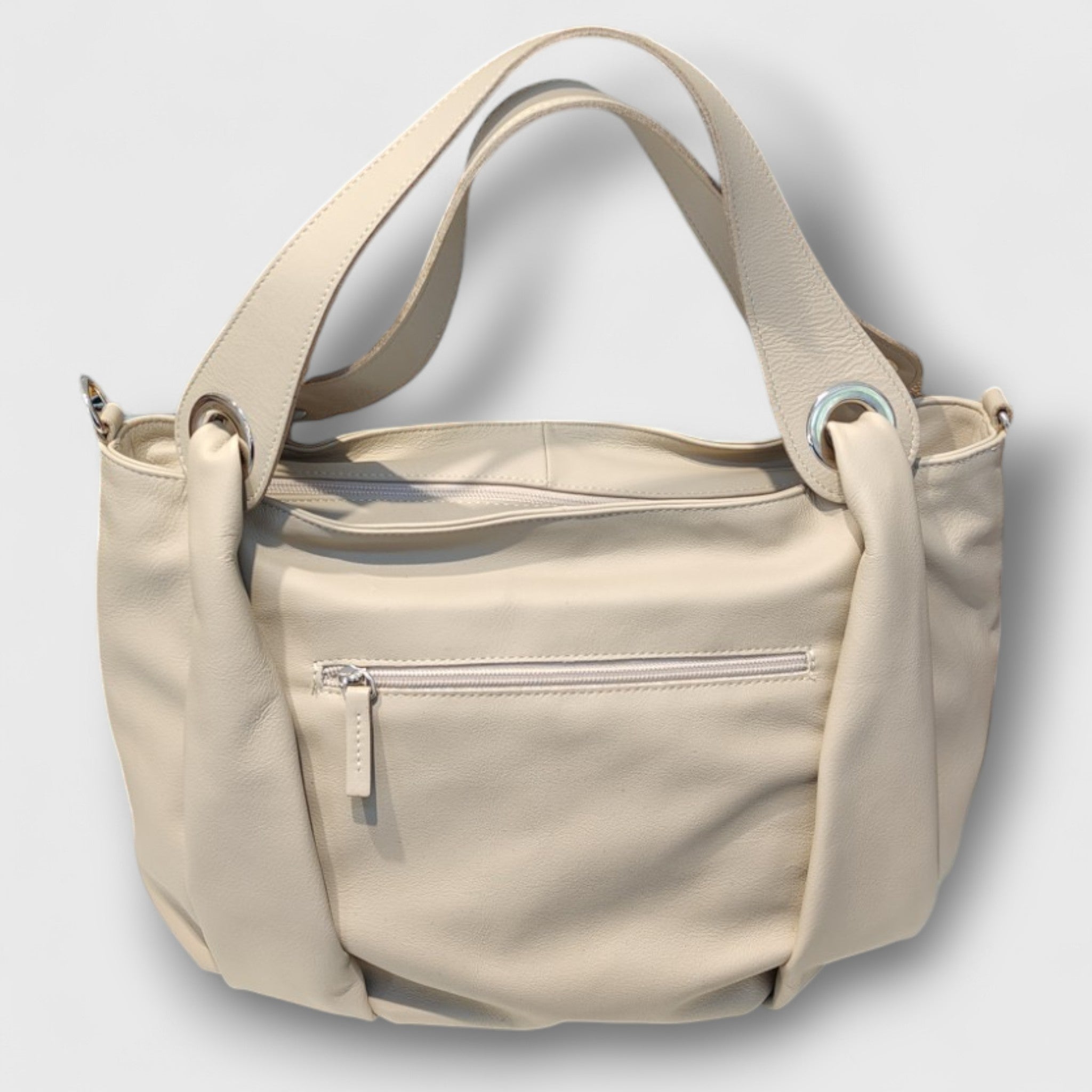 Pelletteria Pelle Nuda Milano, Artigianato Italiano, Vera pelle, Negozio borse donna, Giorgia beige