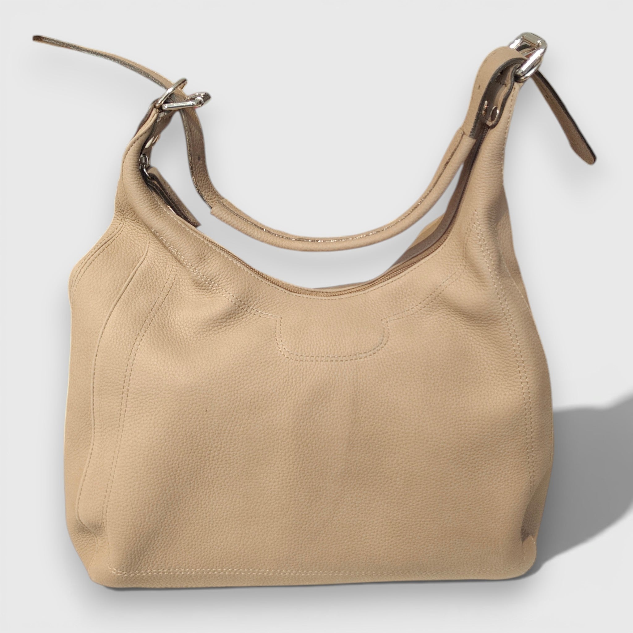 Pelletteria Pelle Nuda Milano, Artigianato Italiano, Vera pelle, Negozio borse donna, Mara nabuk beige