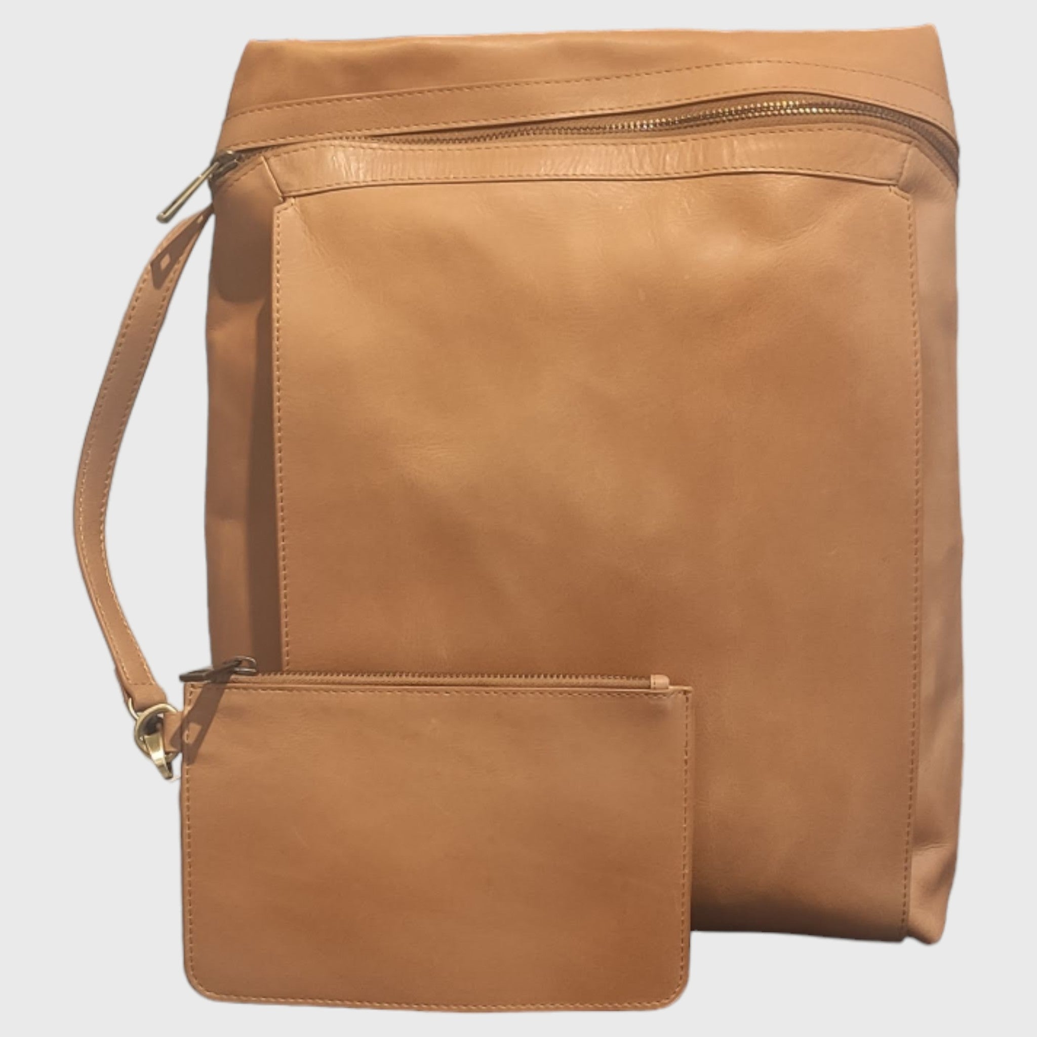 Pelletteria pelle Nuda Milano, Artigianato italiano, Vera Pelle, Zaino Master marrone