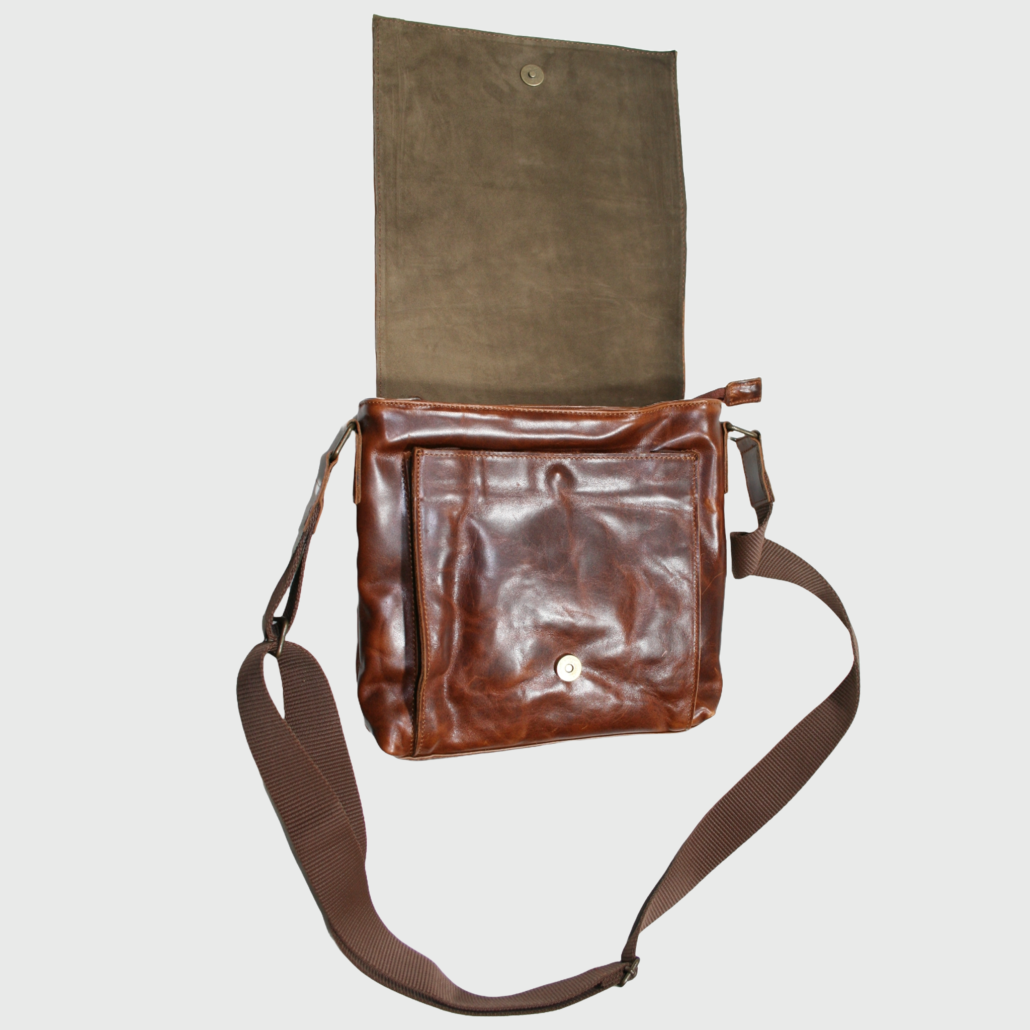 Borsello Uomo, borsa in pelle, vera pelle, Palermo marrone, artigianato italiano, Pelle Nuda
