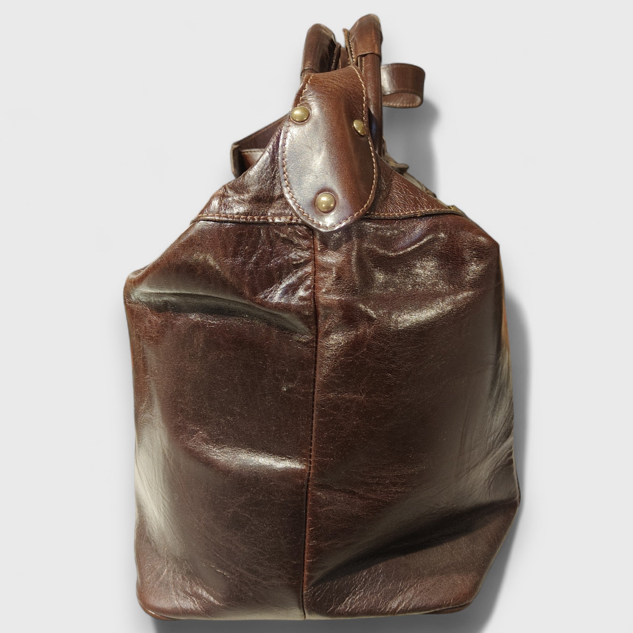Borsa Viaggio, borsa in pelle, vera pelle, V2 testa di moro, artigianato italiano, Pelle Nuda