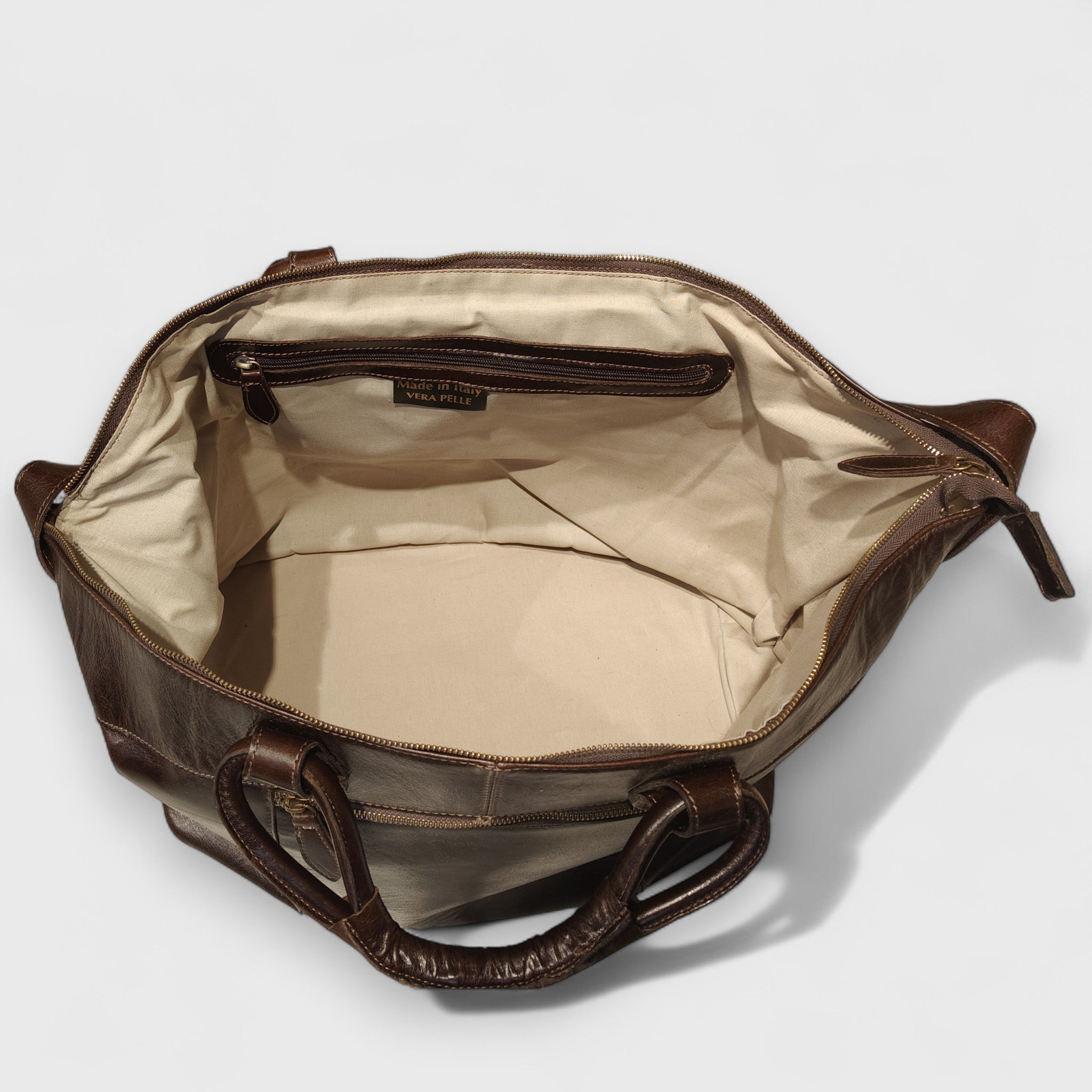 Borsa Viaggio, borsa in pelle, vera pelle, V2 testa di moro, artigianato italiano, Pelle Nuda