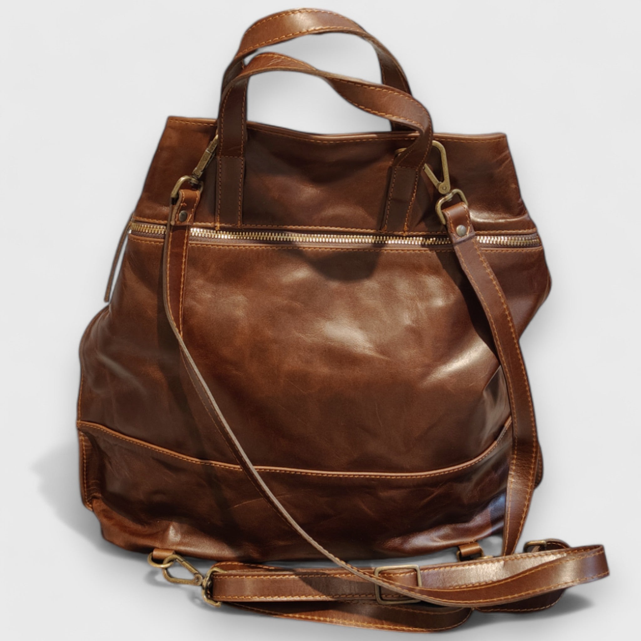 ZAINO ANGOLI in pelle colore marrone