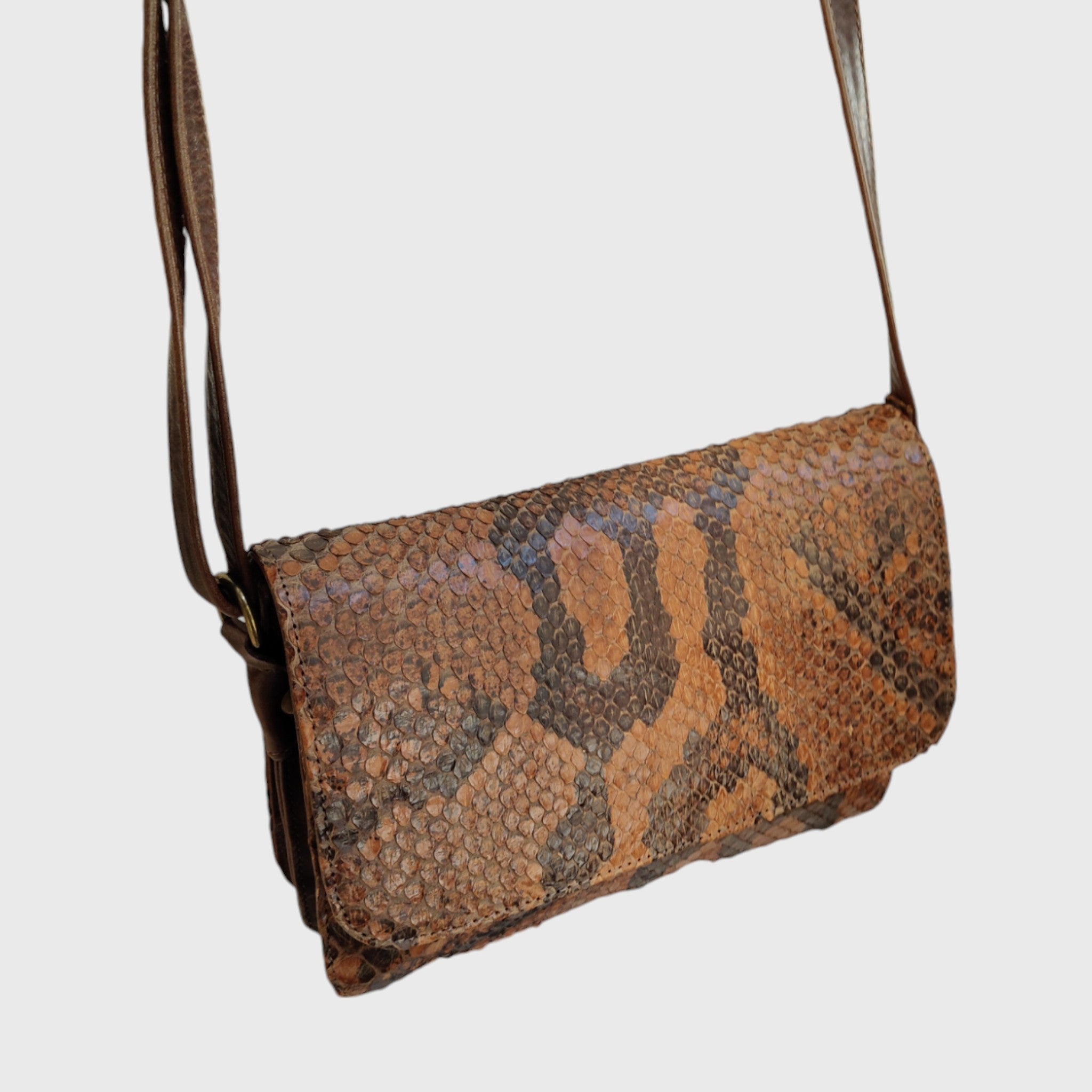 Pelletteria Pelle Nuda Milano Artigianato italiano, vera pelle, borsa donna, Big tre soffietti pitone