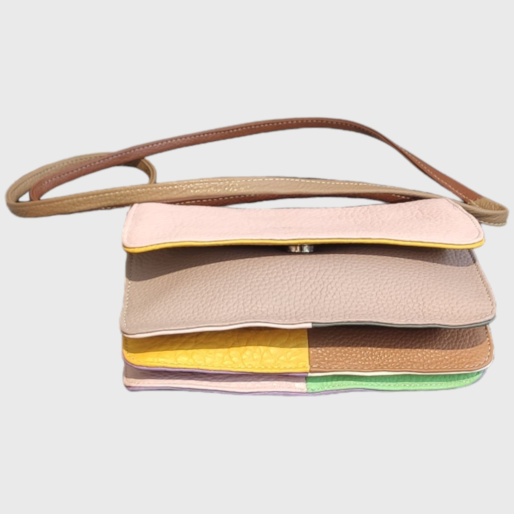Pelletteria Pelle Nuda Milano, Borsa donna, Artigianato italiano, vera pelle, Tre soffietti