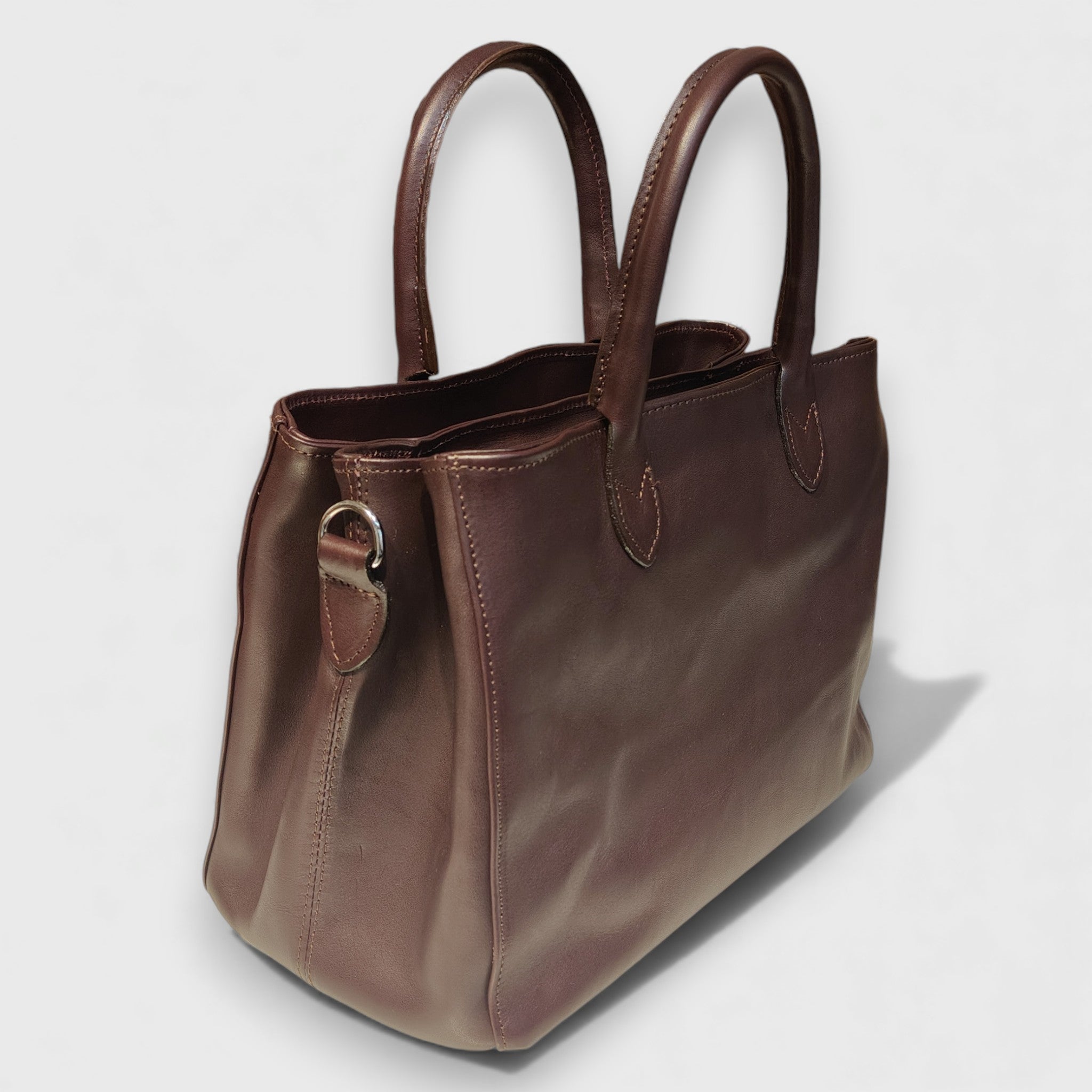 Pelletteria Pelle Nuda Milano, Artigianato italiano, Vera pelle, Negozio borse donna, 3 zip vinaccia