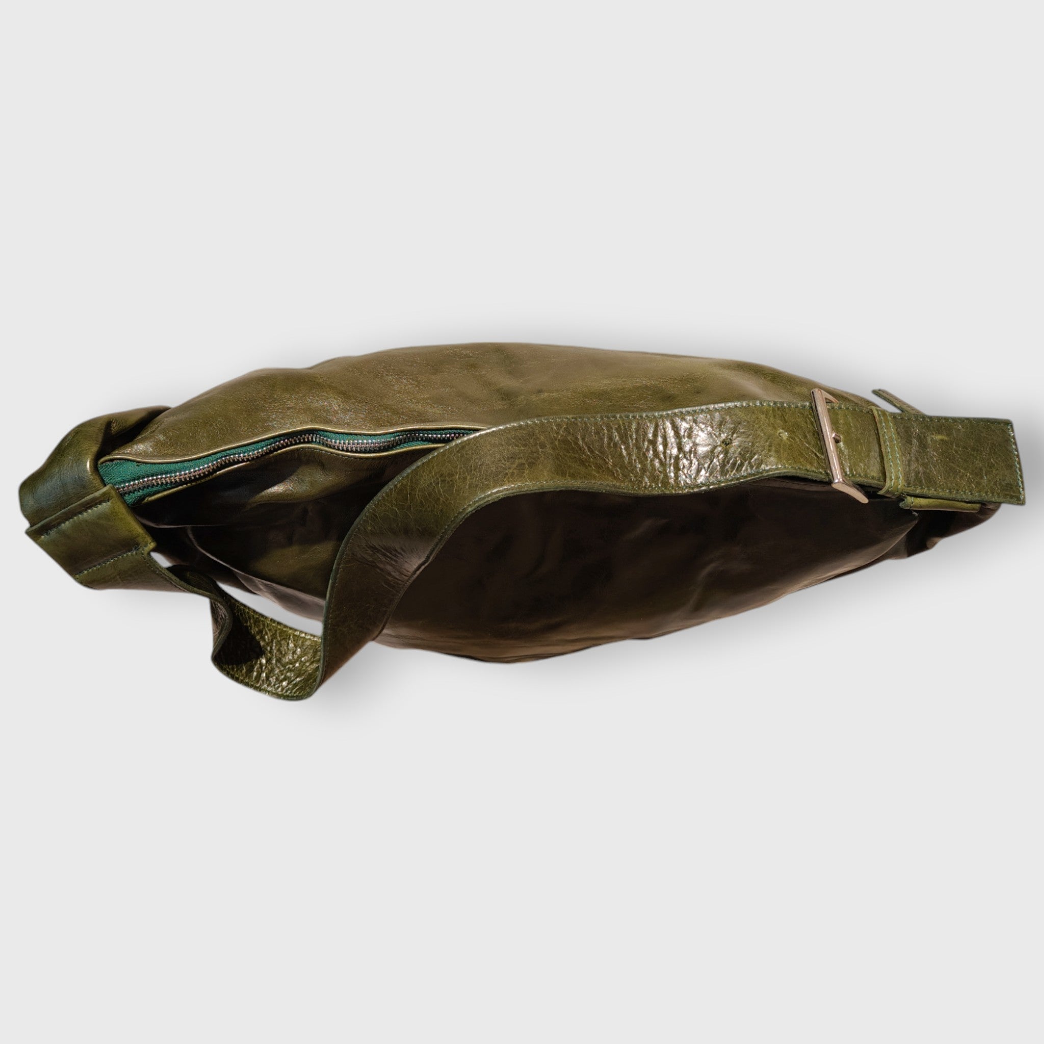 Pelletteria Pelle Nuda Milano, Artigianato italiano, vera pelle, borsa donna, Amanda verde