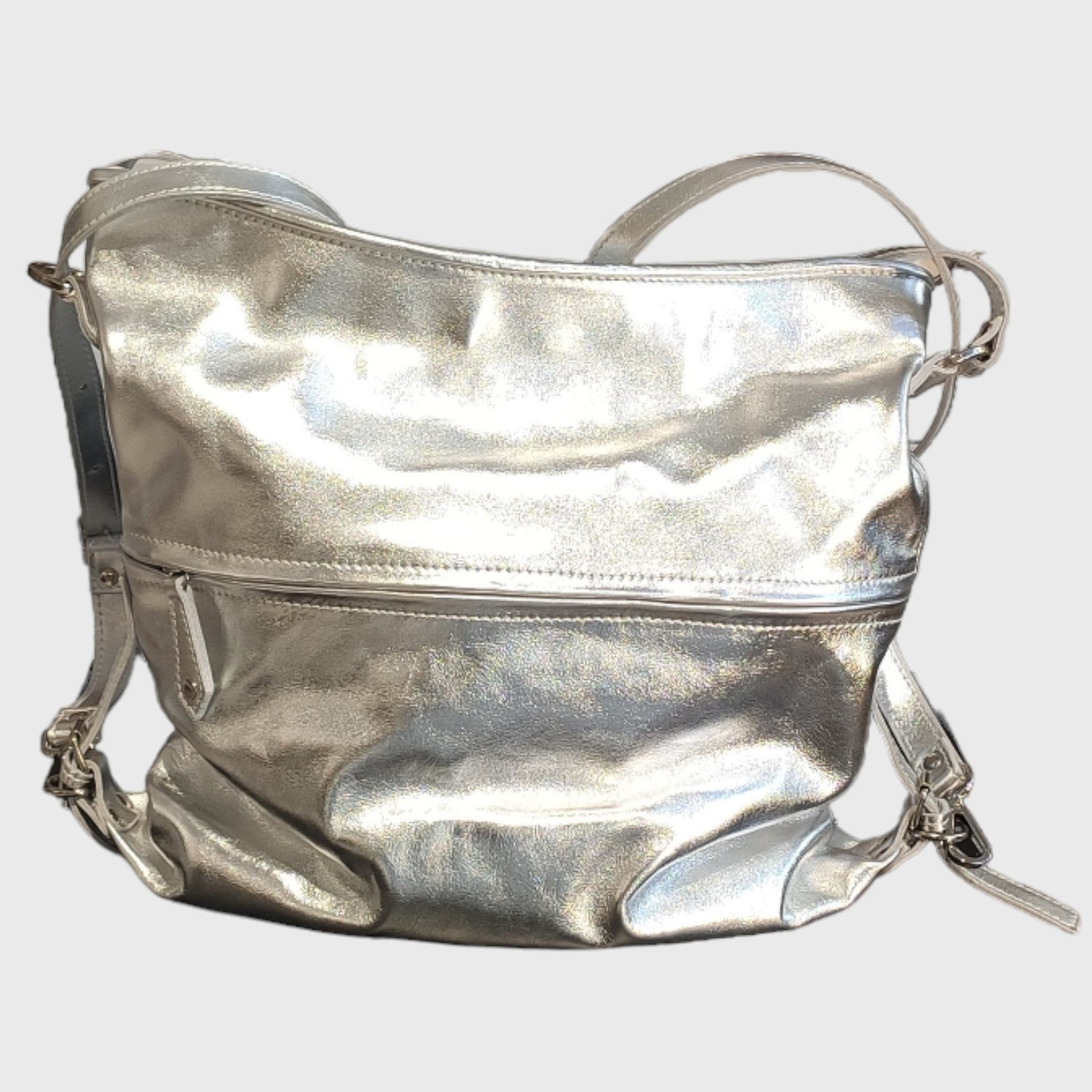Pelletteria Pelle Nuda Milano, Vera pelle, Artigianato italiano,  borsa donna, borsa zaino argento