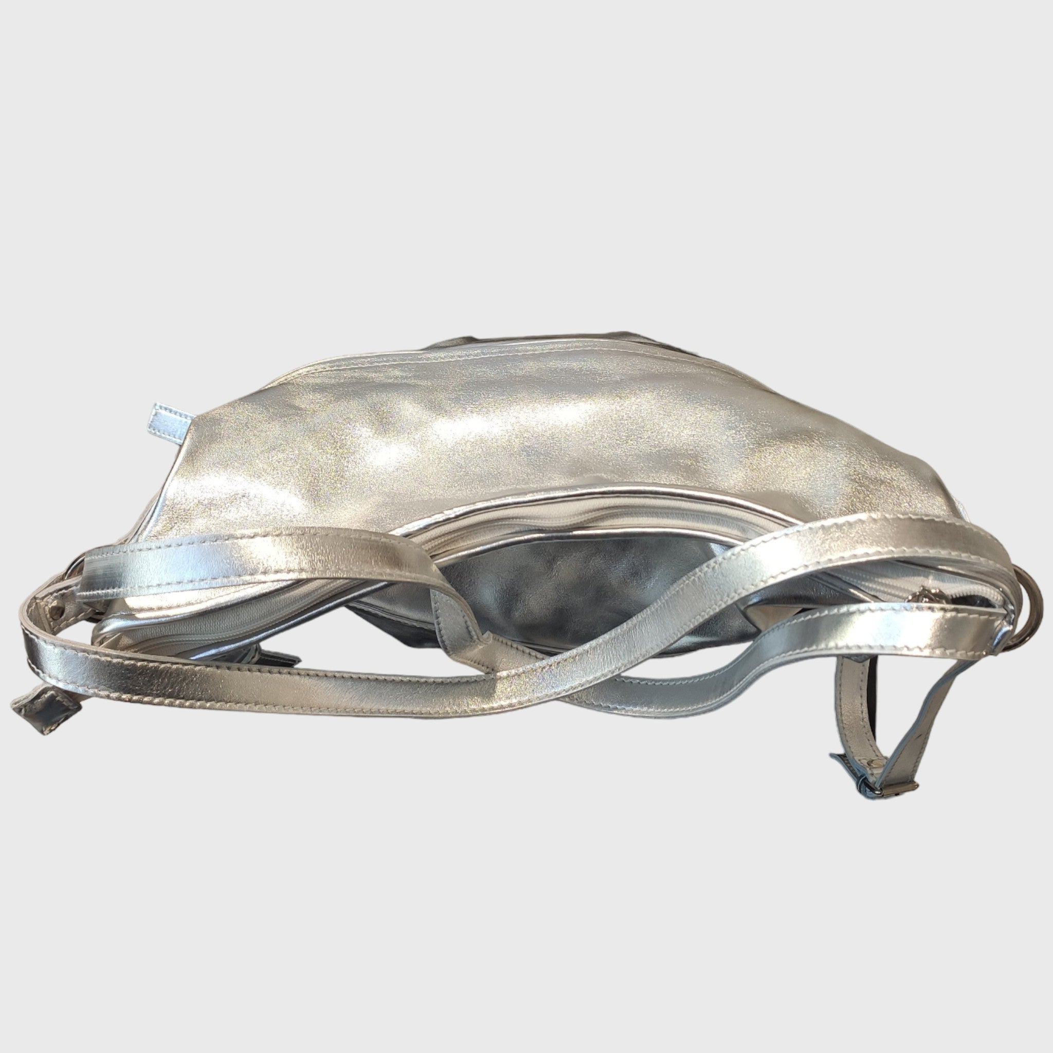 Pelletteria Pelle Nuda Milano, Vera pelle, Artigianato italiano,  borsa donna, borsa zaino argento