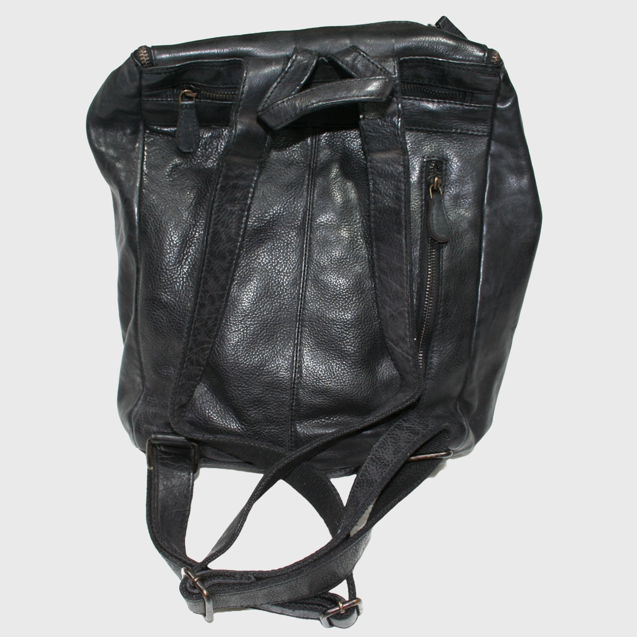 Zaino, Borsa in pelle, vera pelle, Cubo Nero, artigianato italiano, Pelle Nuda