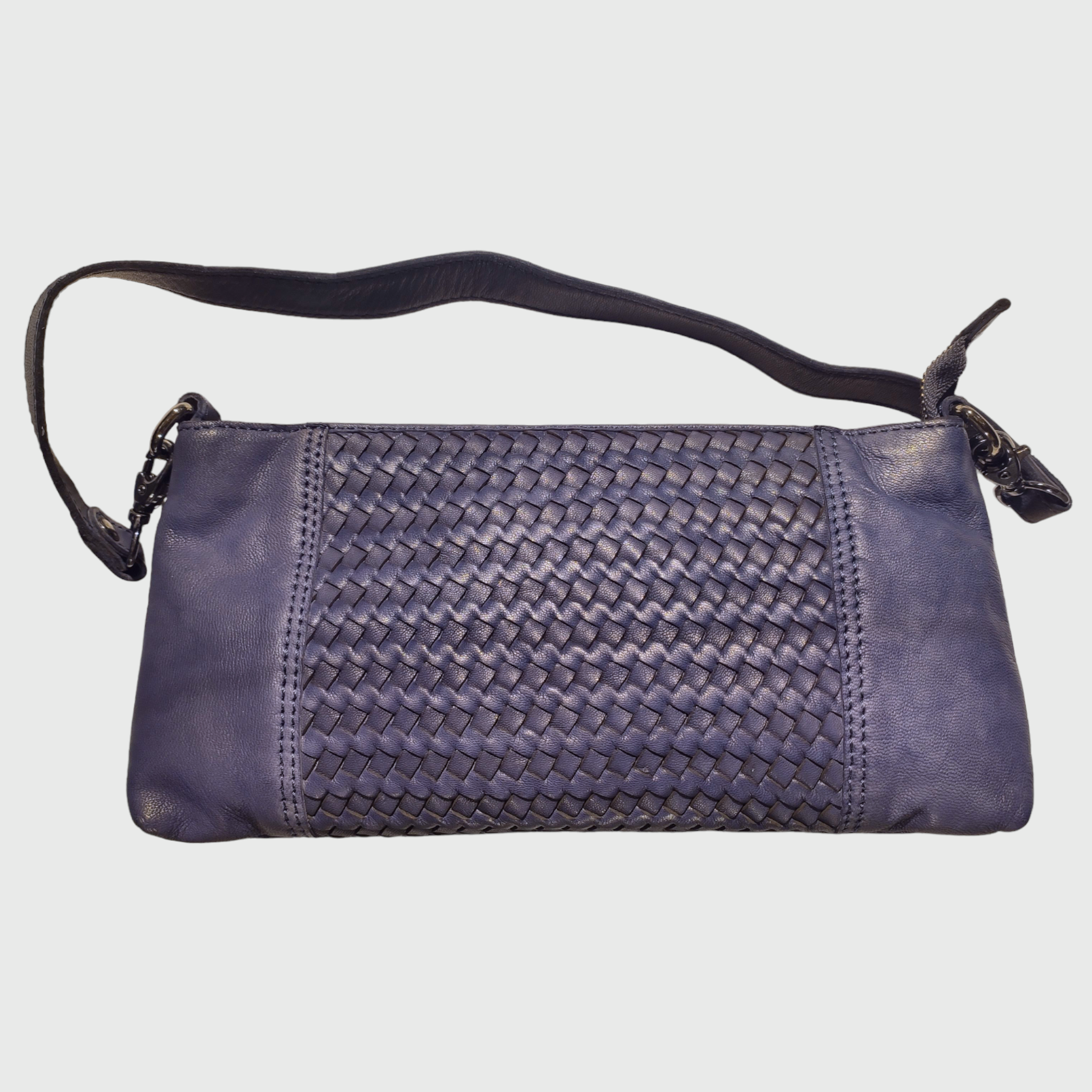 Borsa donna, Borsa in pelle, vera pelle, Elena blu, artigianato italiano, Pelle Nuda