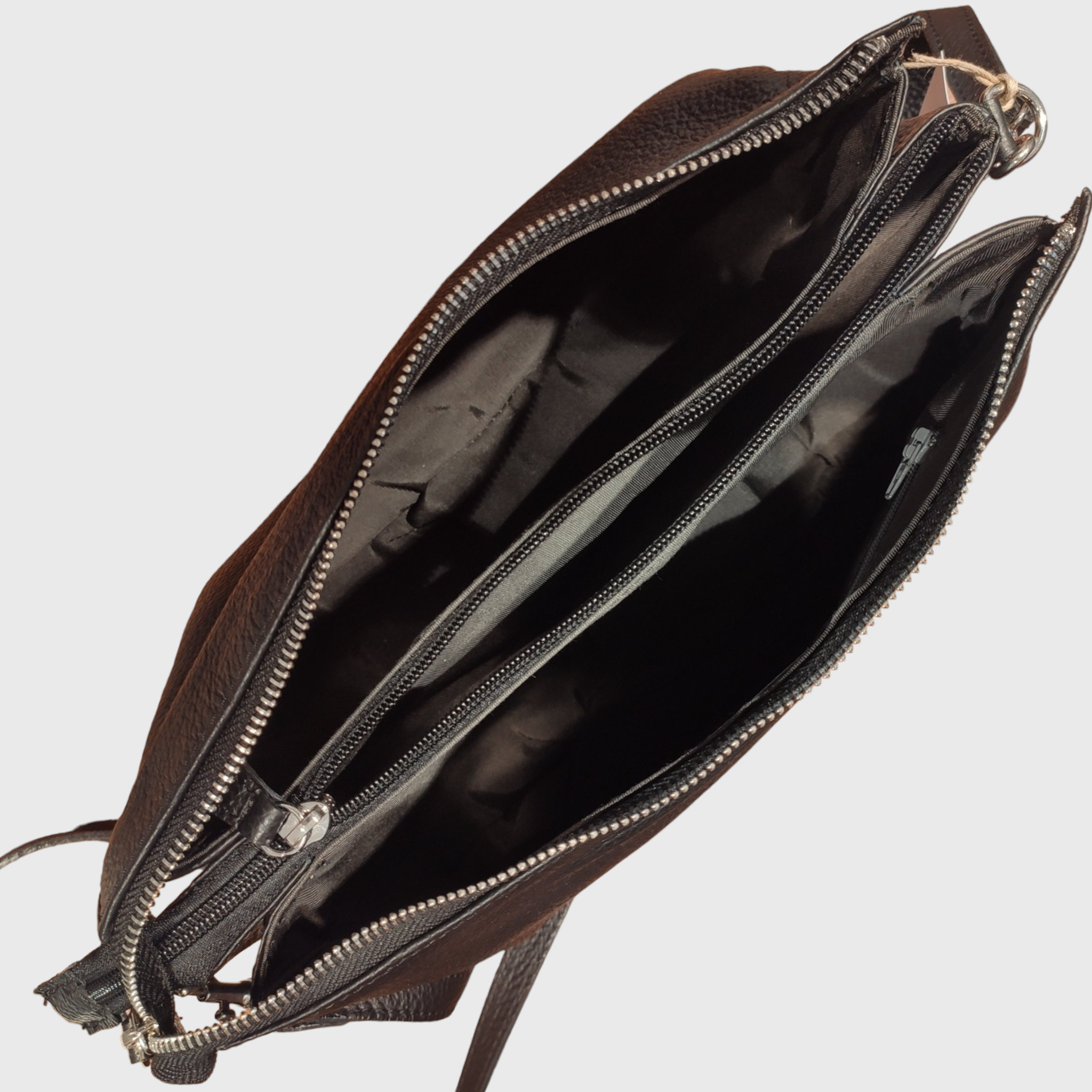 Borsa donna, Borsa in pelle, vera pelle, Federica nero, artigianato italiano, Pelletteria Pelle Nuda