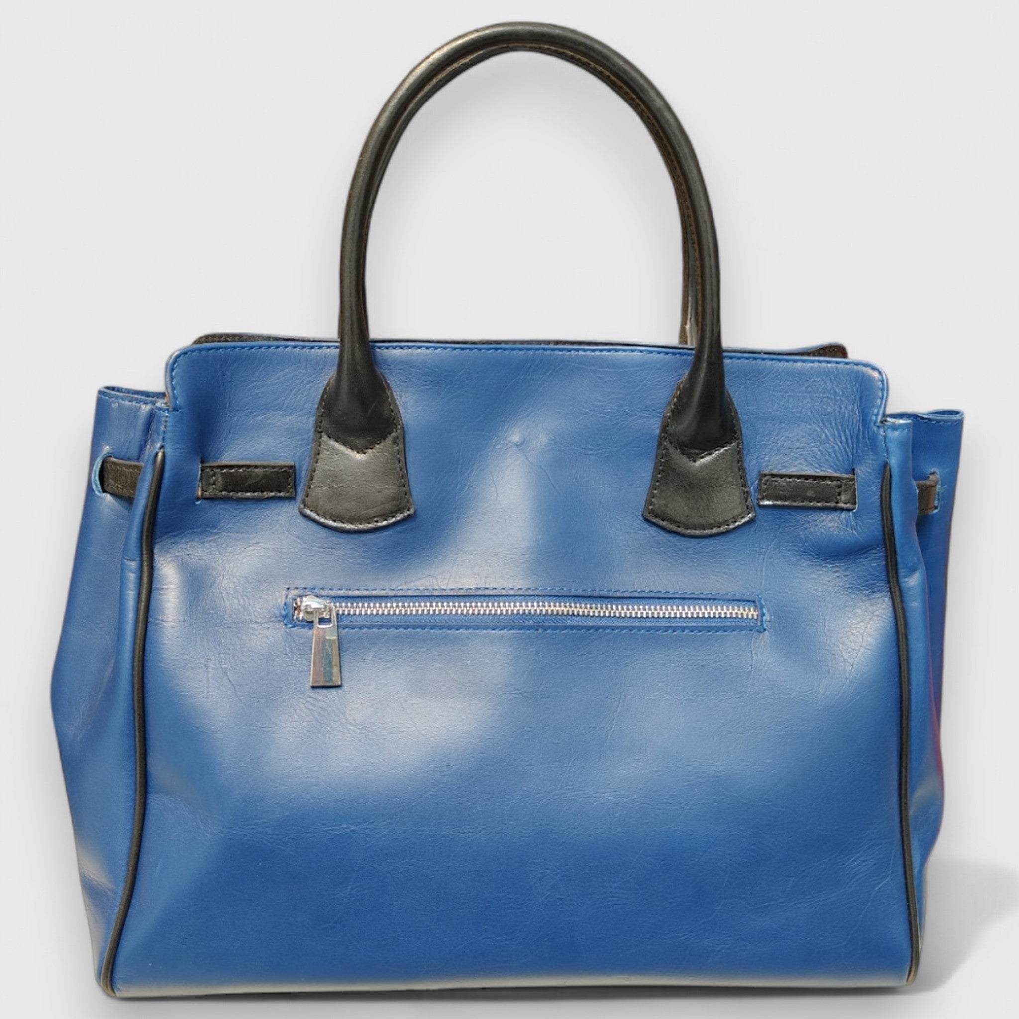FRANCESCA in vera pelle blu navy