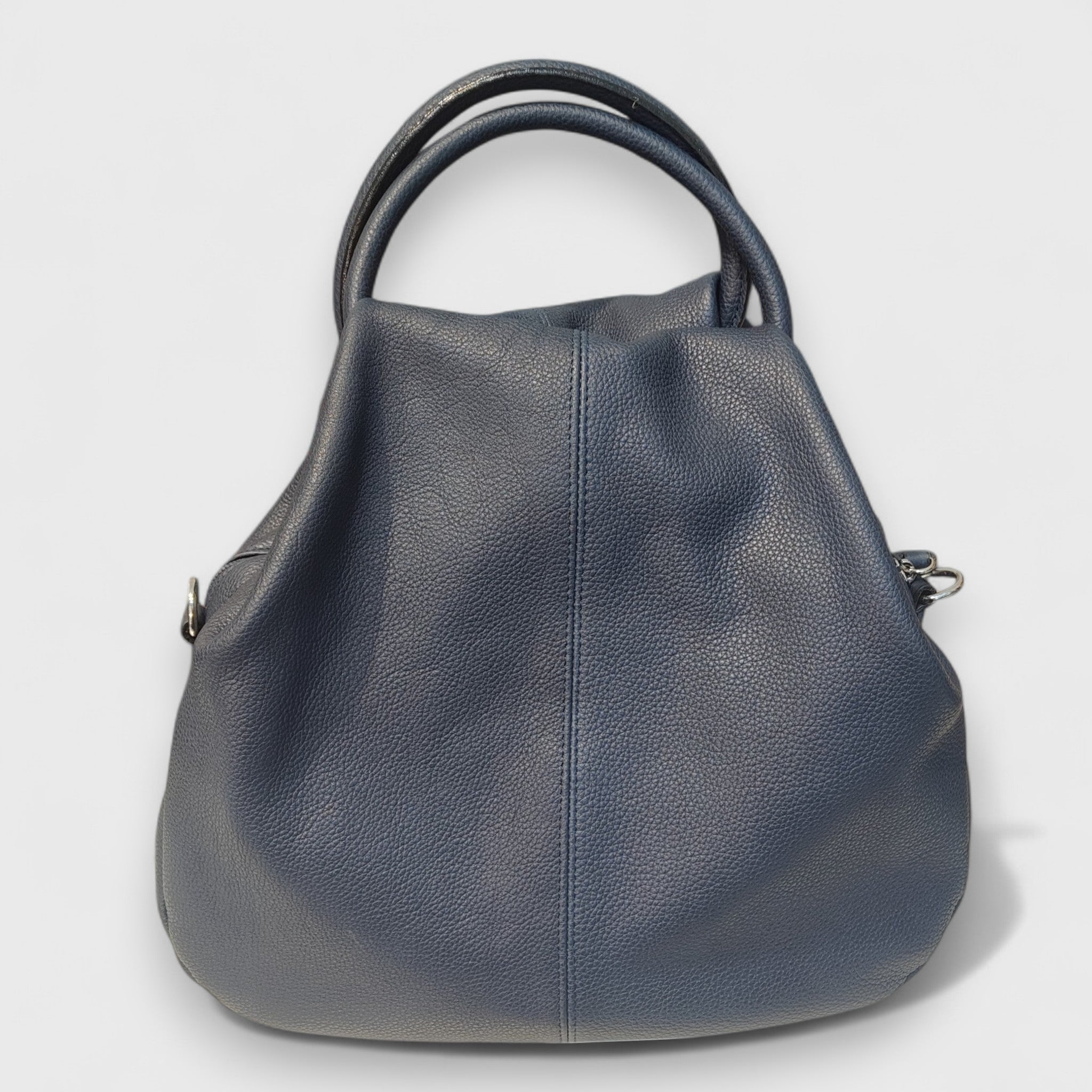 Pelletteria Pelle Nuda Milano, Artigianato Italiano, Vera pelle, Negozio borse donna, Frida blu