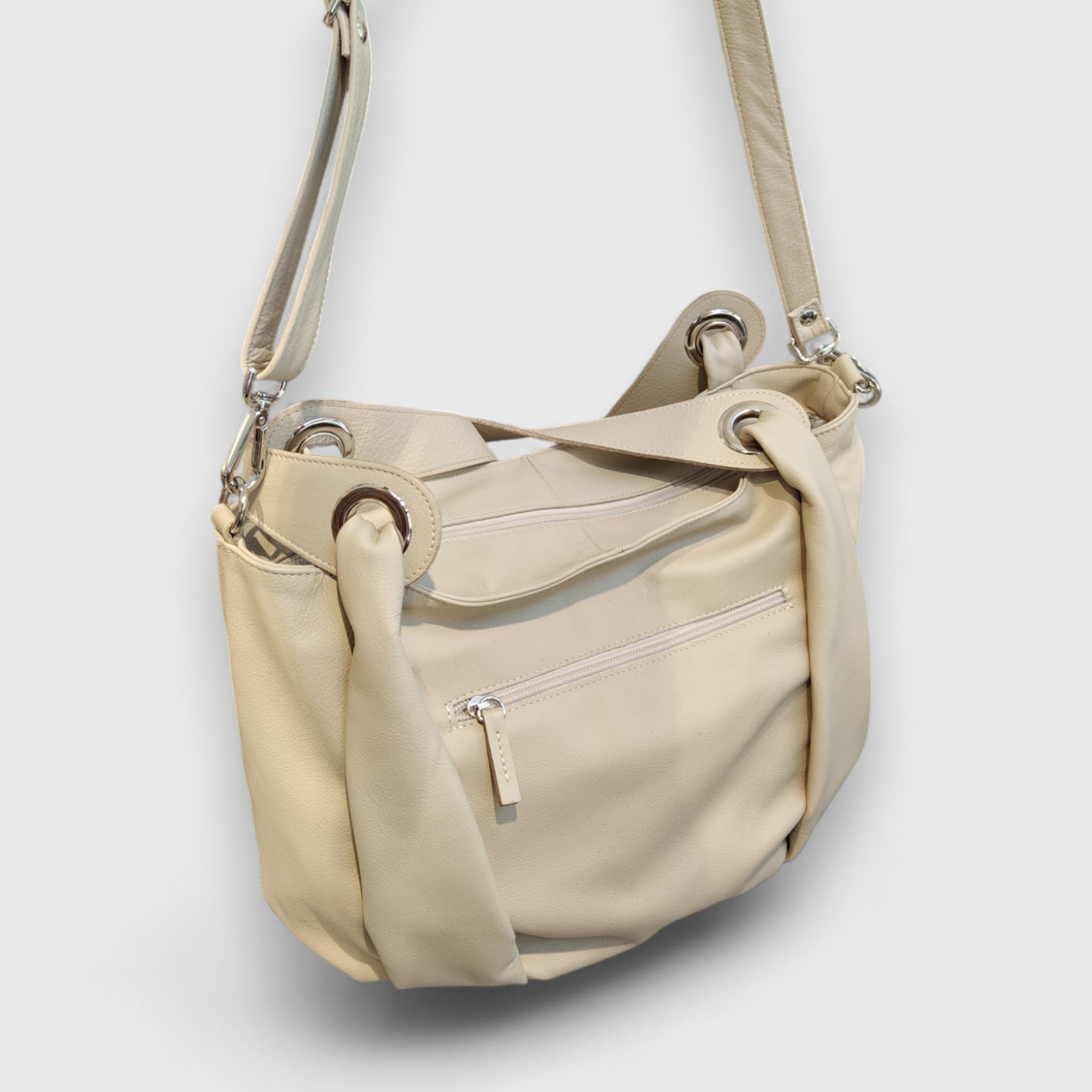 Pelletteria Pelle Nuda Milano, Artigianato Italiano, Vera pelle, Negozio borse donna, Giorgia beige