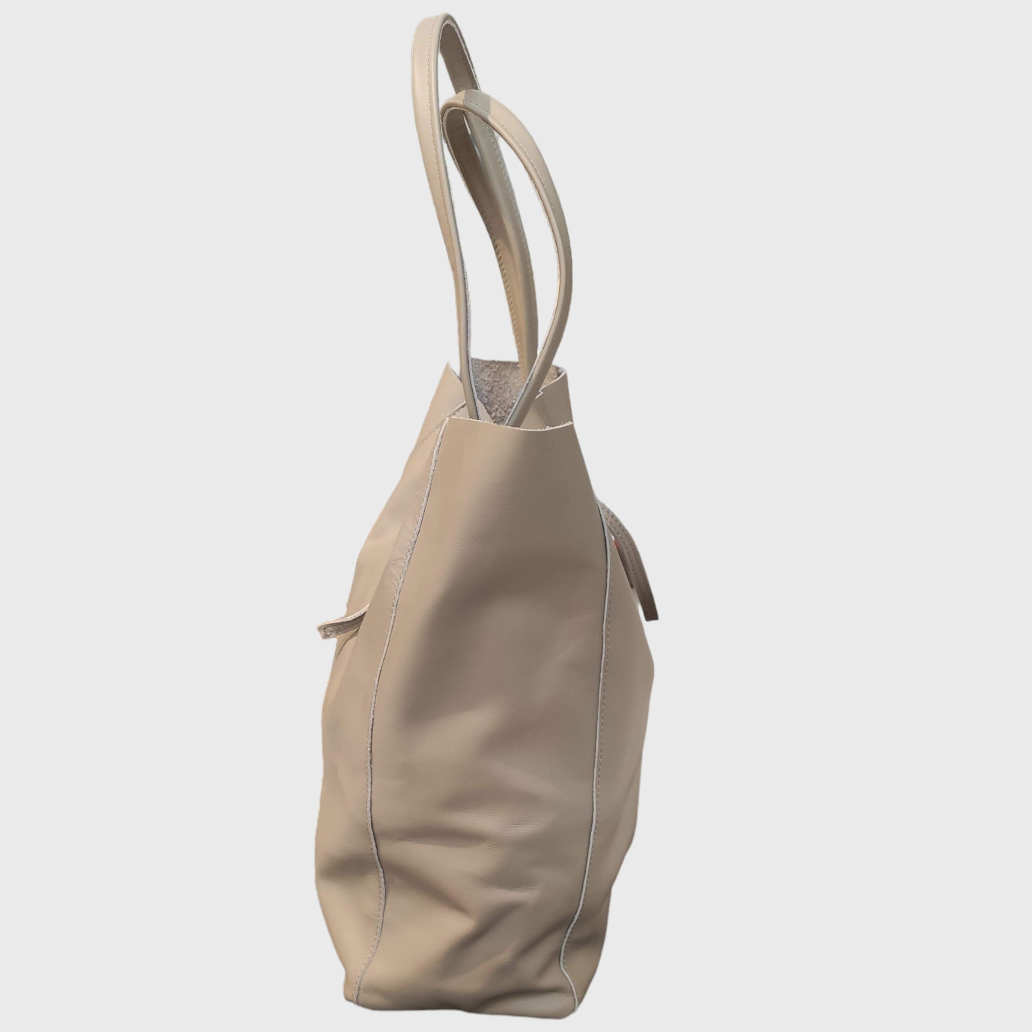 Pelletteria Pelle Nuda Milano, Vera Pelle, Artigianato italiano, borsa donna, Giulia beige