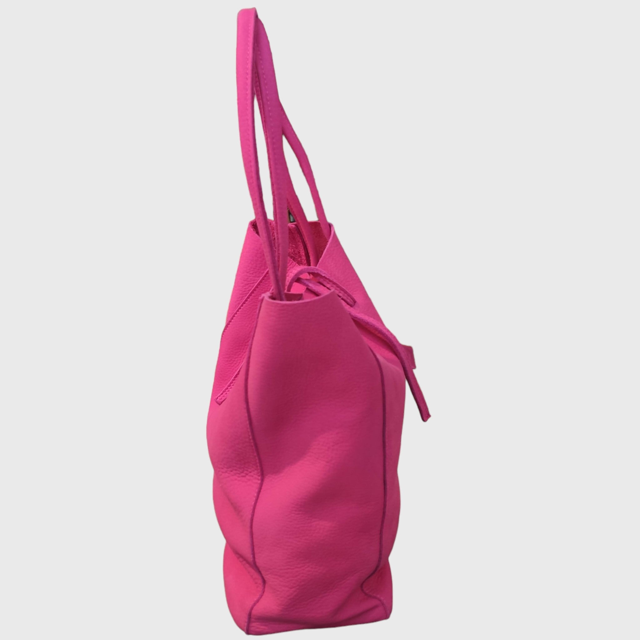 Pelletteria Pelle Nuda Milano, Vera Pelle, Artigianato italiano, borsa donna, Giulia fucsia