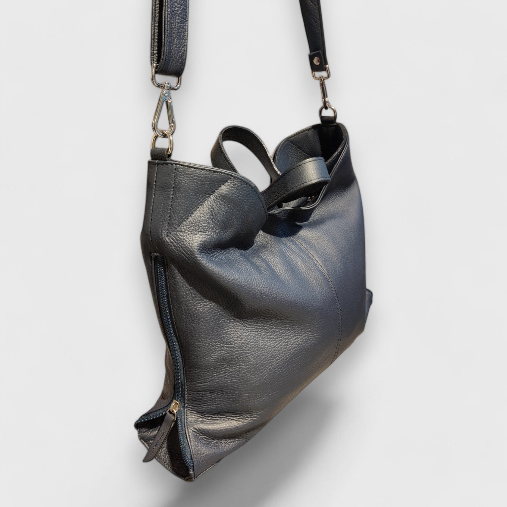 Pelletteria Pelle Nuda Milano, Artigianato italiano, Borsa donna, vera pelle, Greta Blu