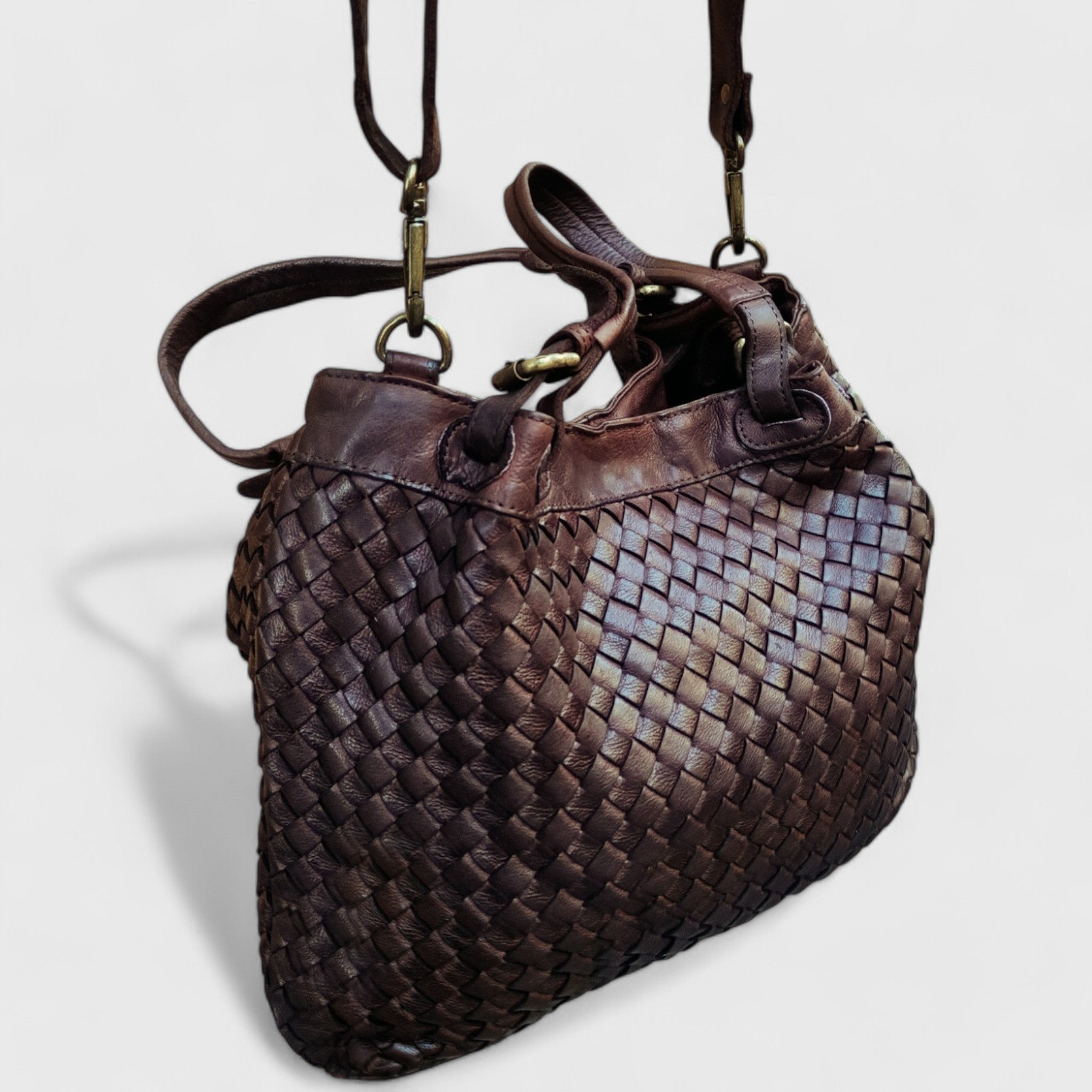 Pelletteria Pelle Nuda Milano, Artigianato italiano, vera pelle, Borsa donna, IRIS marrone
