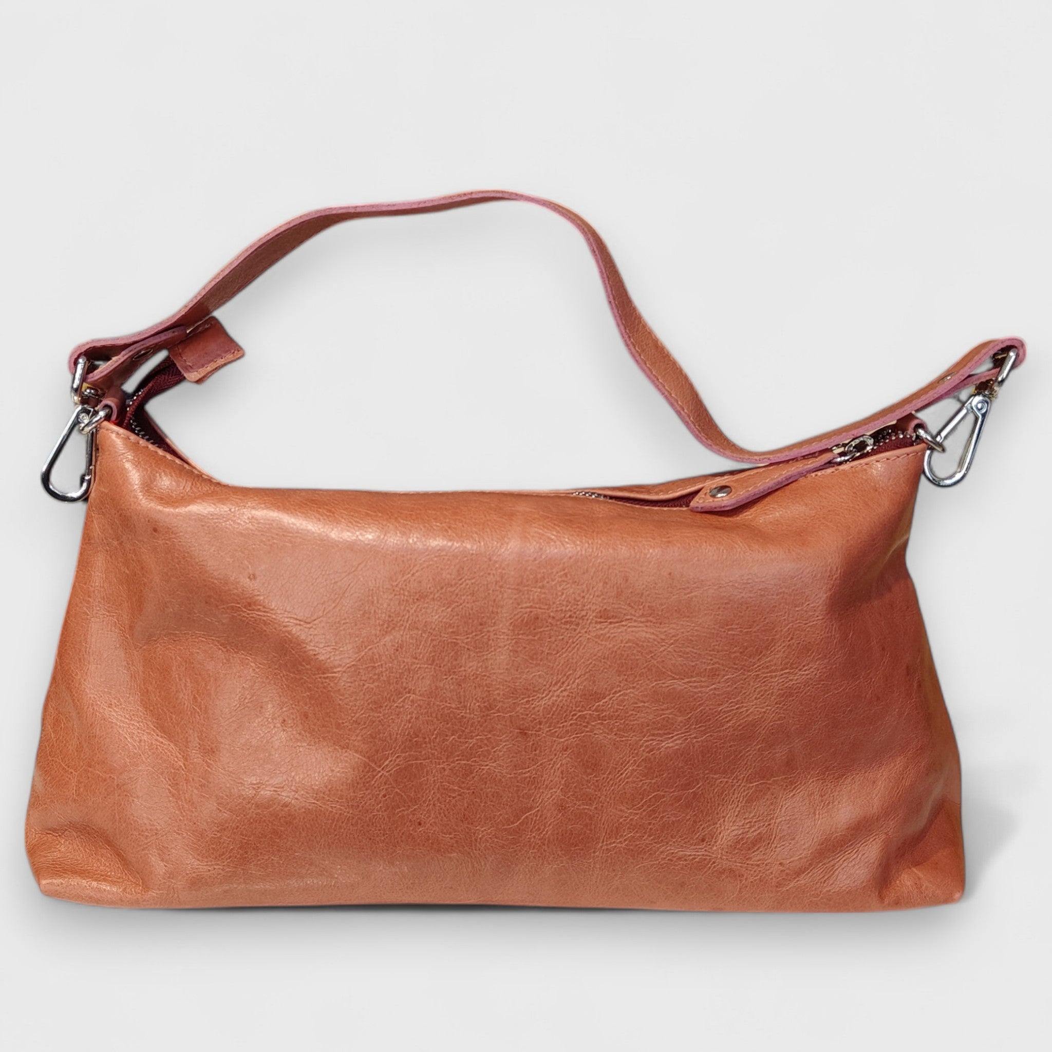 Pelletteria Pelle Nuda Milano, Artigianato Italiano, Vera pelle, Negozio borse donna,  Lorenza marrone rosato