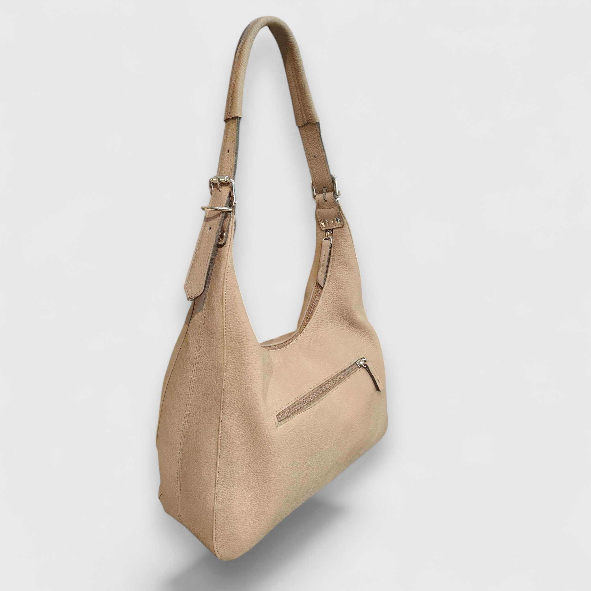 Pelletteria Pelle Nuda Milano, Artigianato Italiano, Vera pelle, Negozio borse donna, Mara nabuk beige
