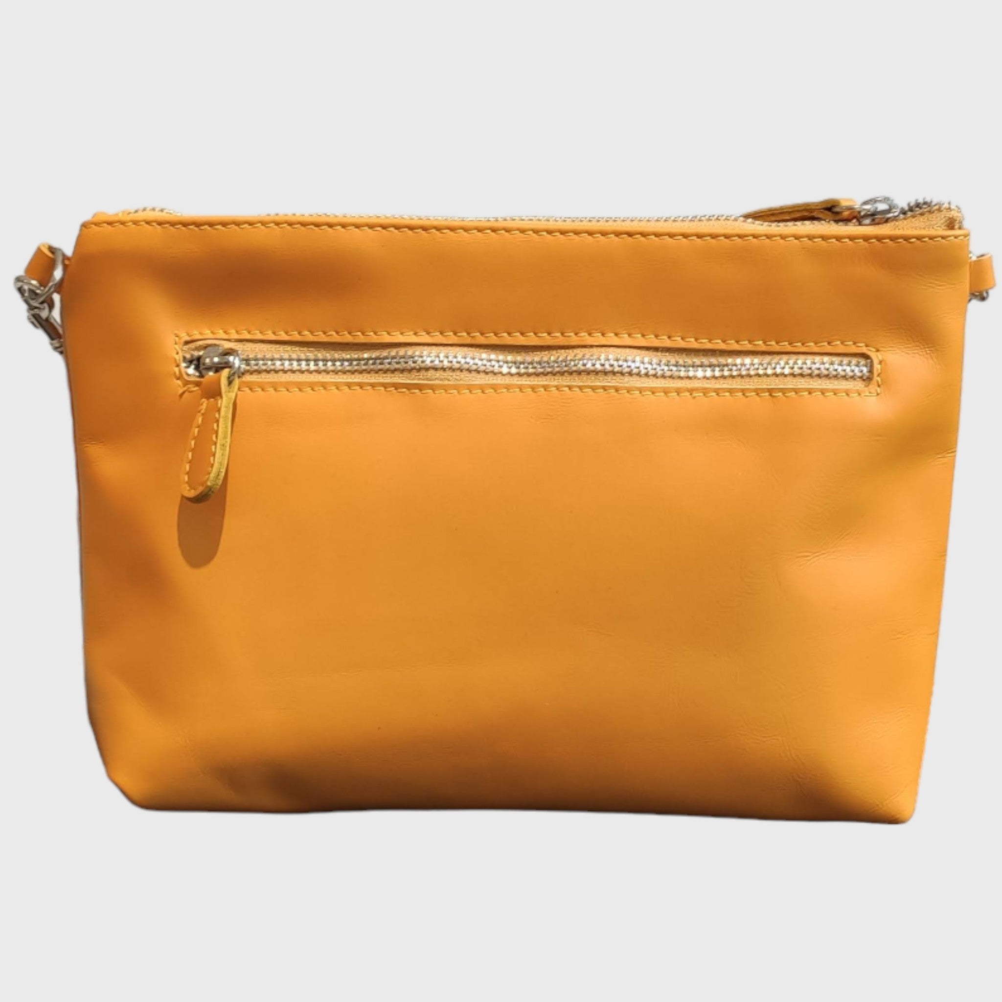 Pelletteria Pelle Nuda Milano, Artigianato italiano, tracolla, borsa donna, Martina giallo, vera pelle