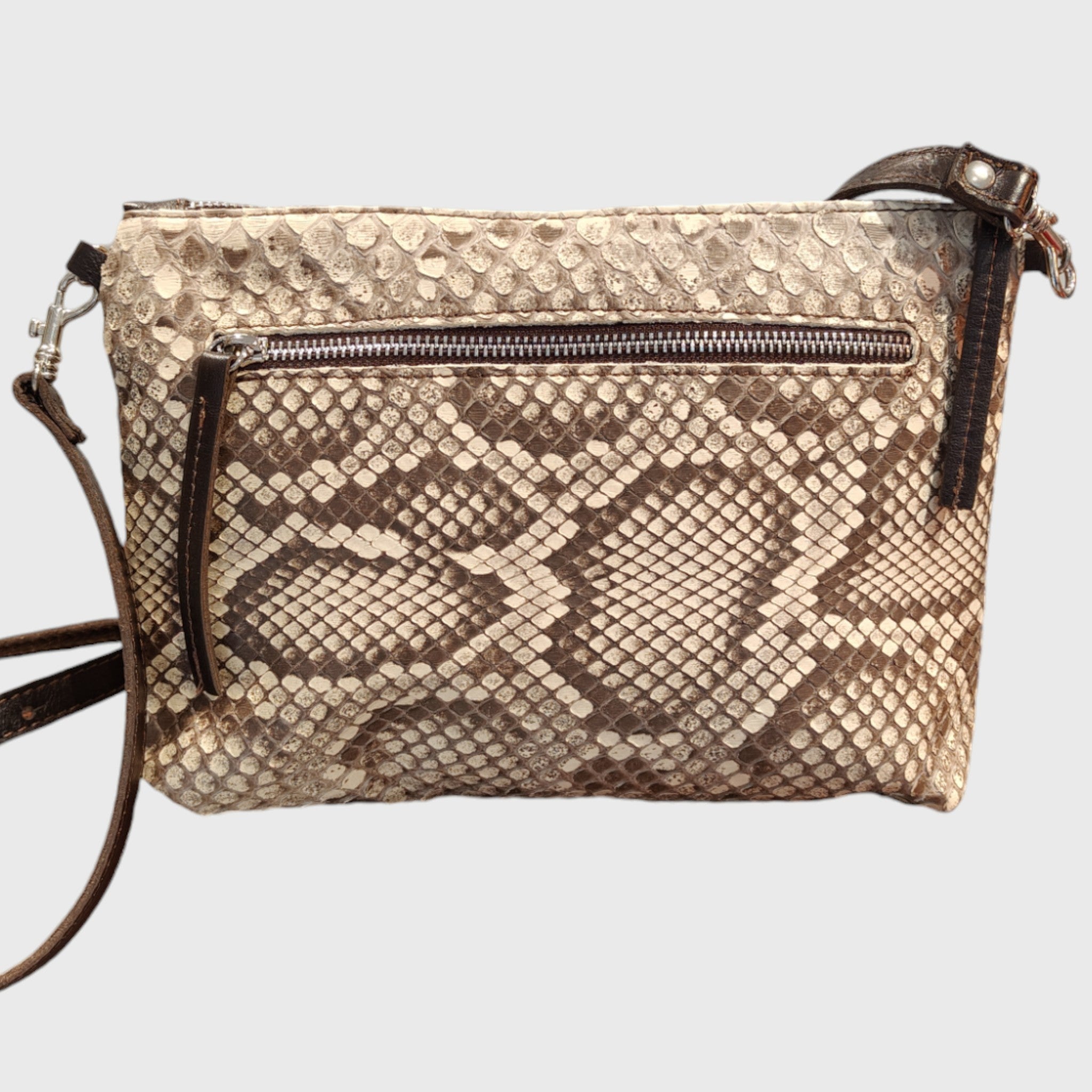 Pelletteria Pelle Nuda Milano, Artigianato italiano, vera pelle, borsa donna, tracolla Martina pitone