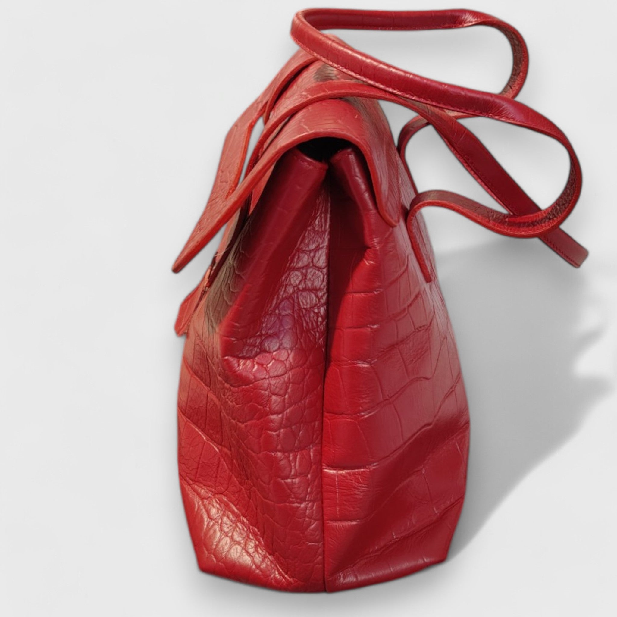 Pelletteria Pelle Nuda Milano, Vera pelle, Artigianato italiano, borsa donna, Chiara rosso