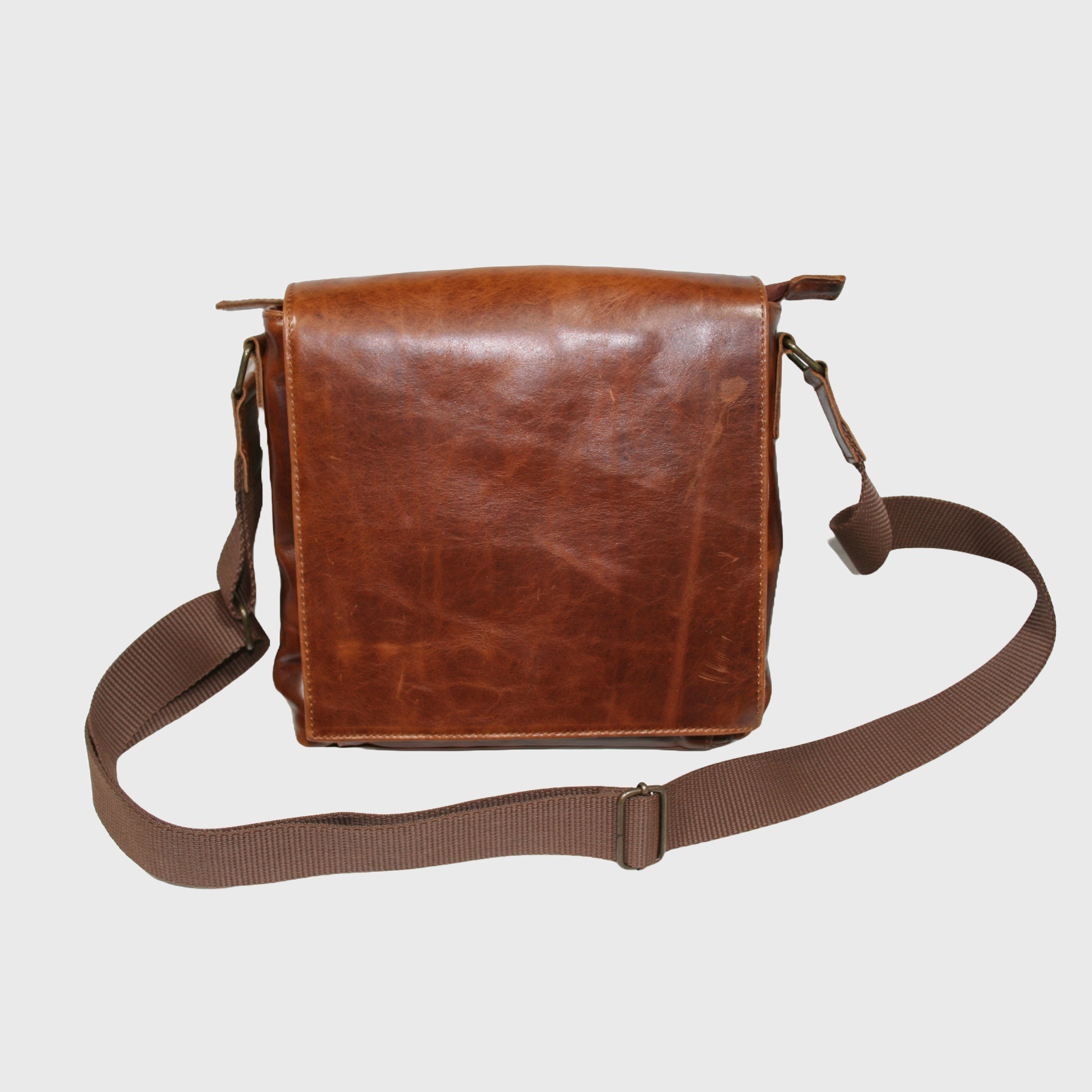Borsello Uomo, borsa in pelle, vera pelle, Palermo marrone, artigianato italiano, Pelle Nuda