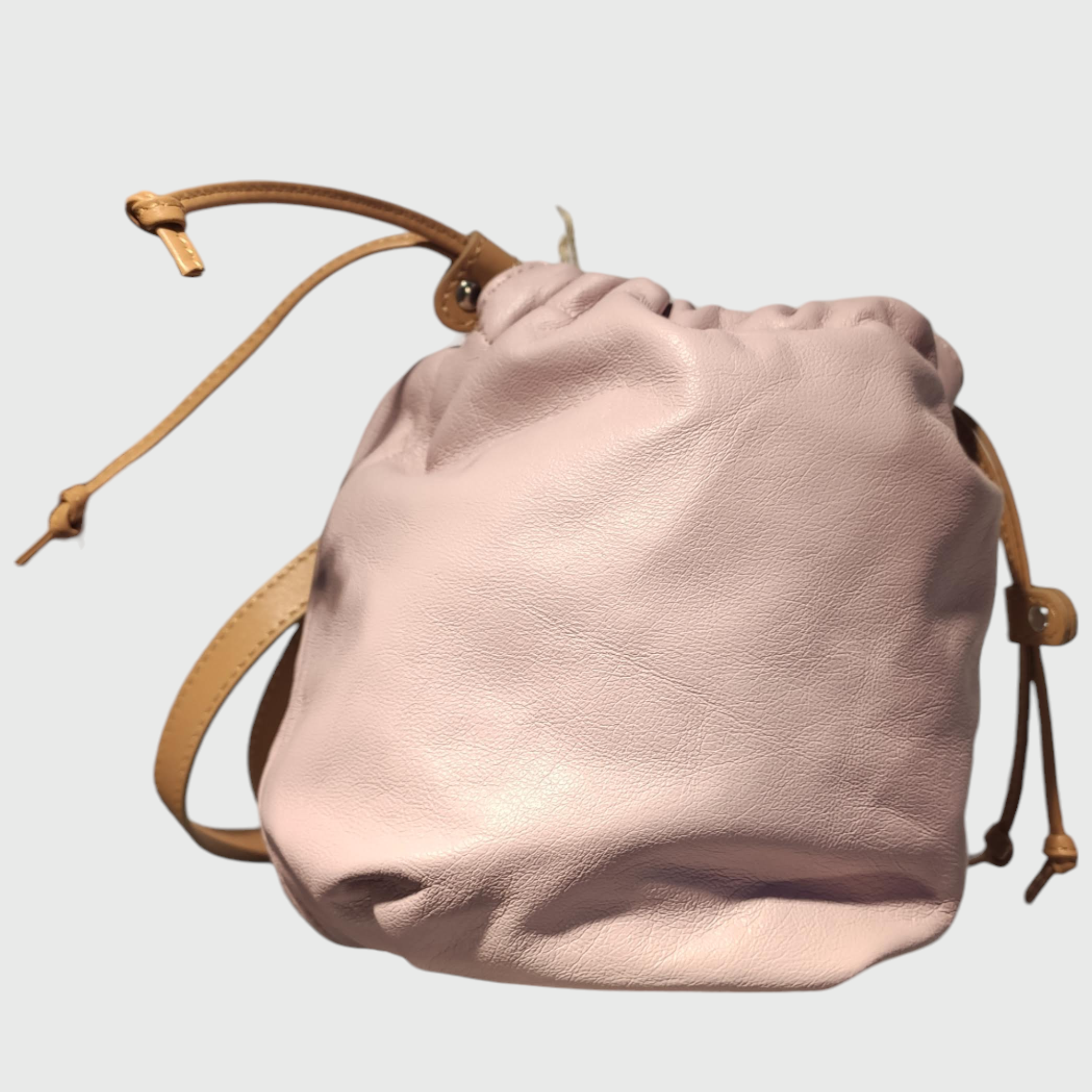 Borsa donna, borsa in pelle, vera pelle, Sacchetto rosa, artigianato italiano, Pelletteria elle Nuda Milano