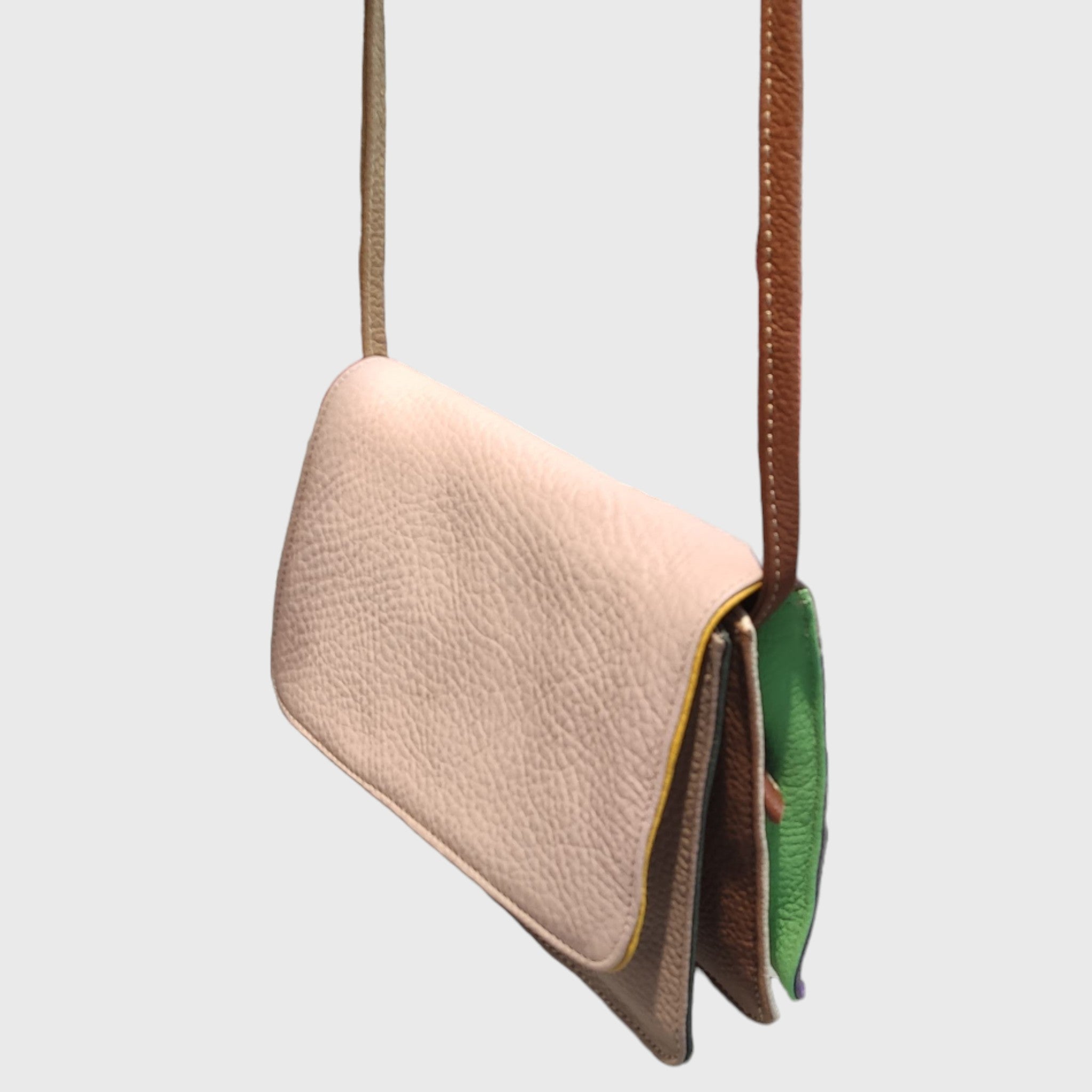 Pelletteria Pelle Nuda Milano, Borsa donna, Artigianato italiano, vera pelle, Tre soffietti 