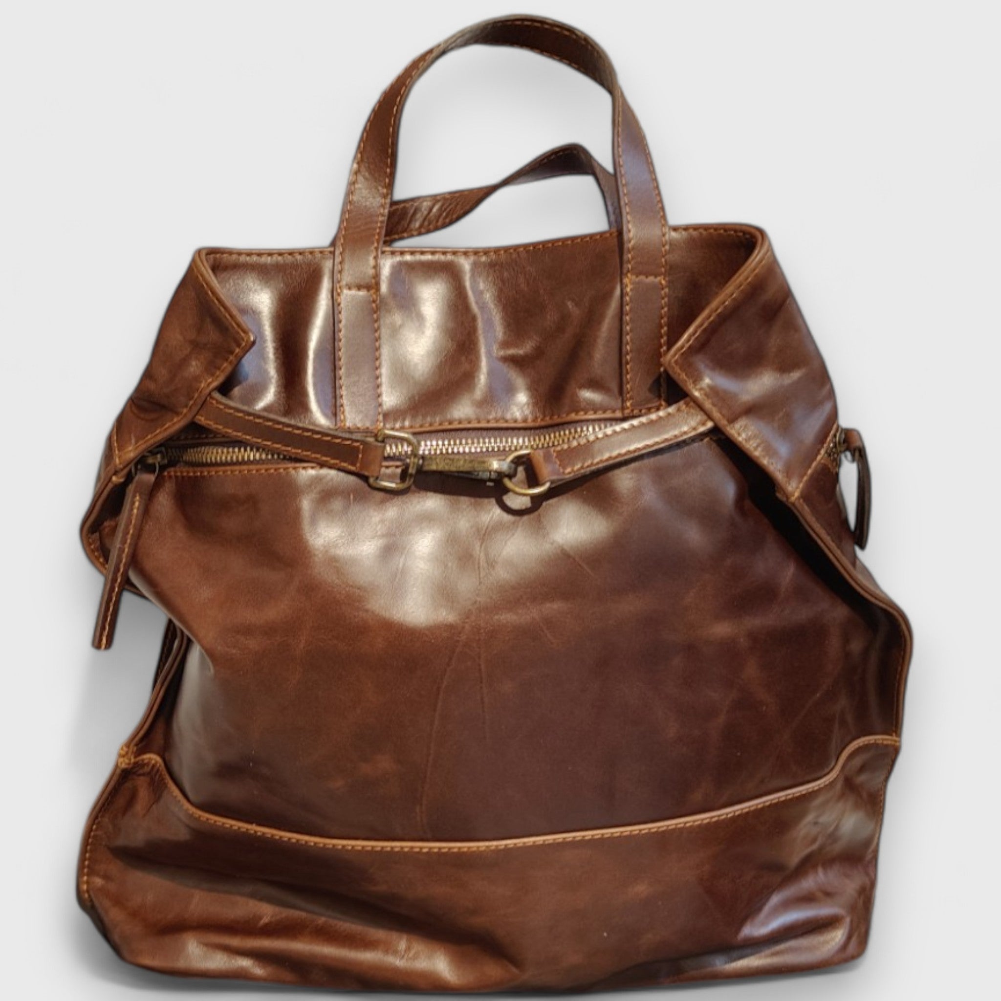 ZAINO ANGOLI in pelle colore marrone