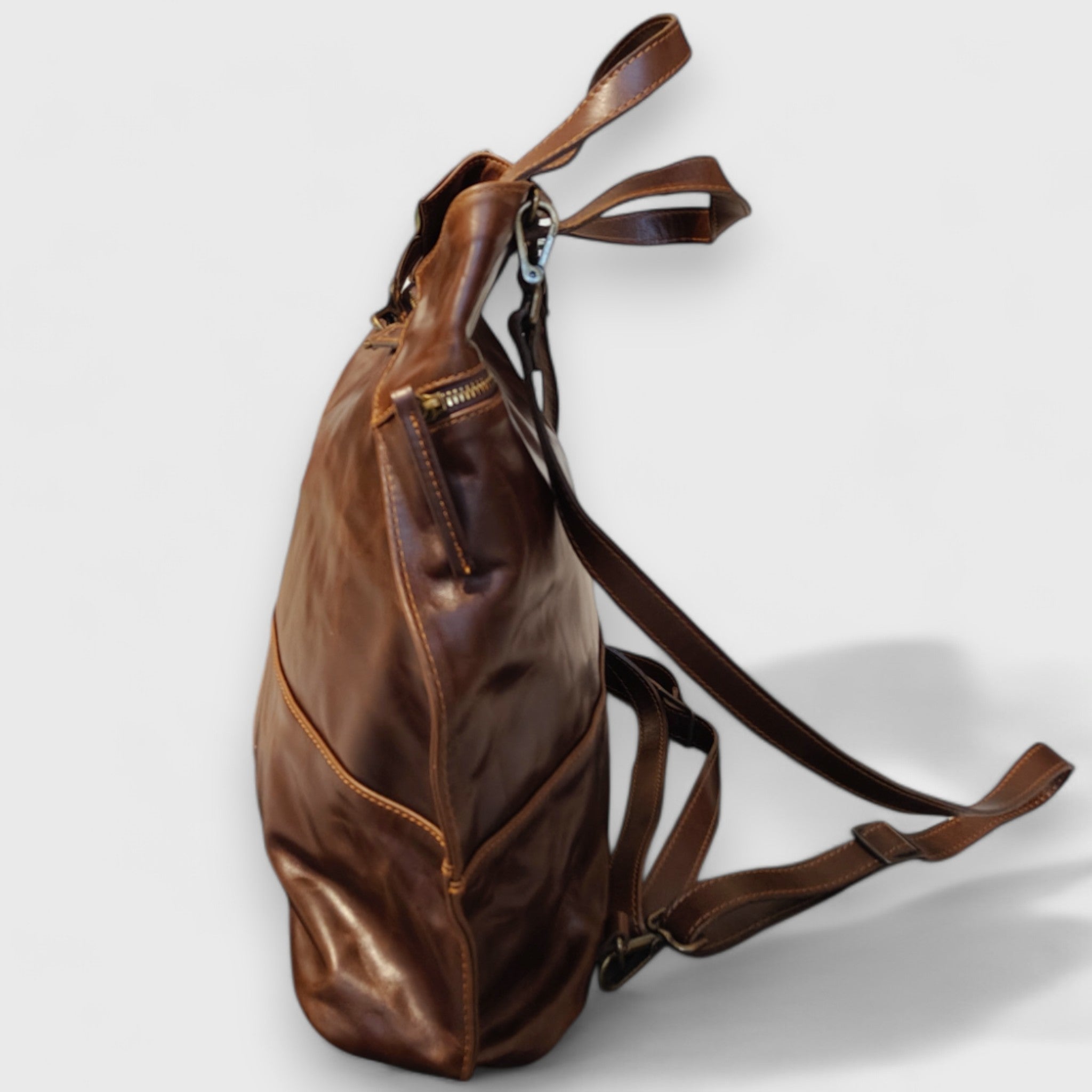 ZAINO ANGOLI in pelle colore marrone
