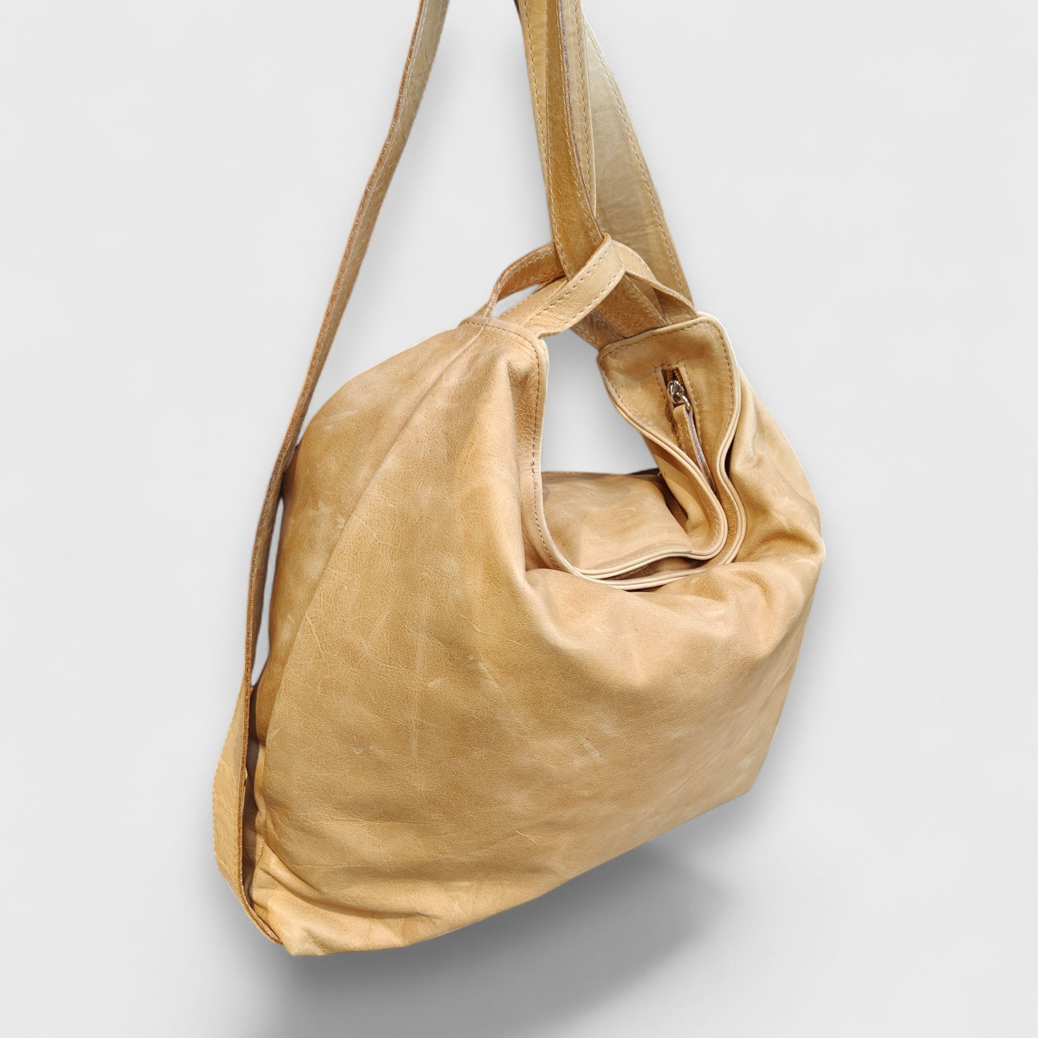 Pelletteria Pelle Nuda Milano, Artigianato Italiano, Vera Pelle, Negozio borse donna, Zaino Roma miele