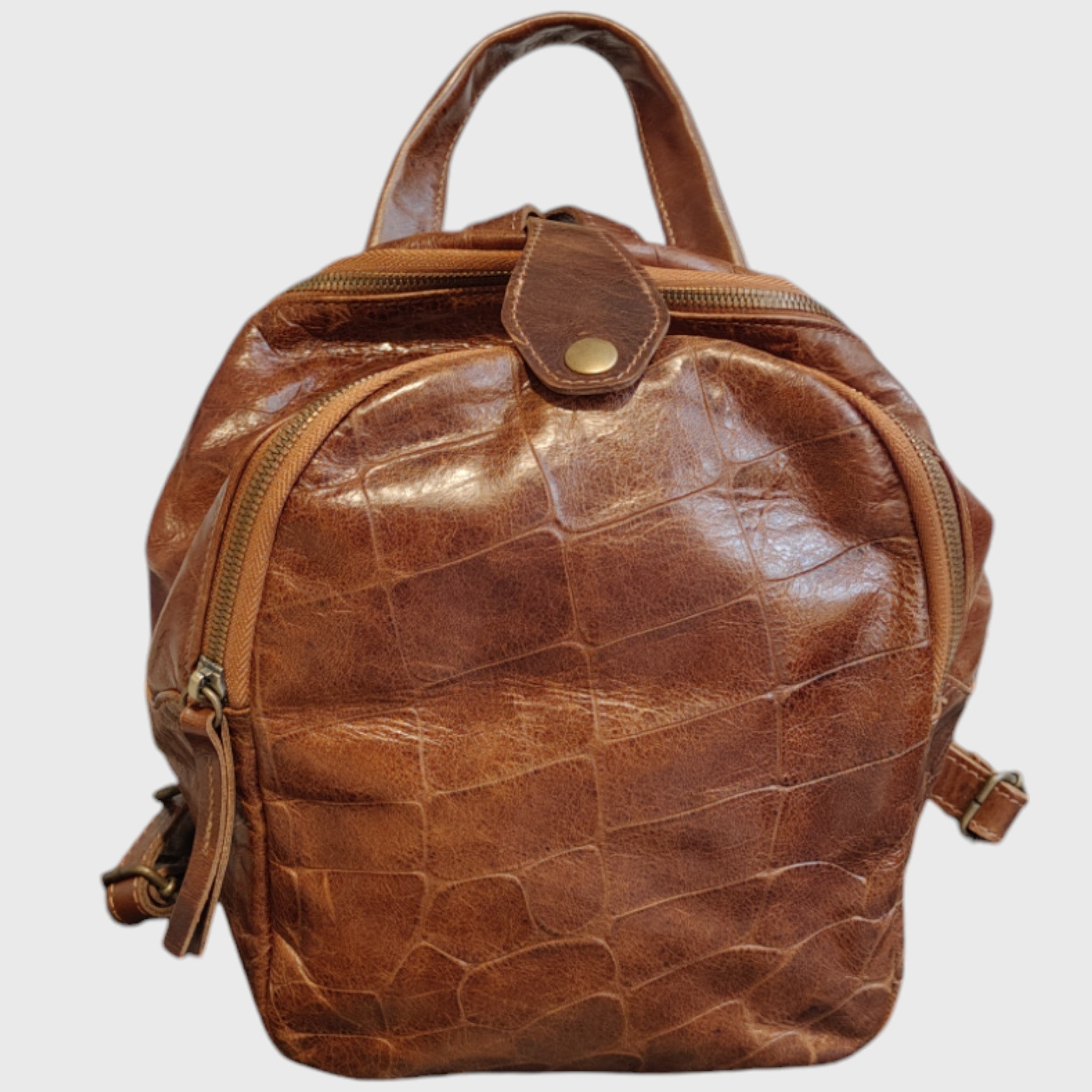 Pelletteria Pelle Nuda Milano, Artigianato italiano, vera pelle, borsa donna, Zaino micro marrone